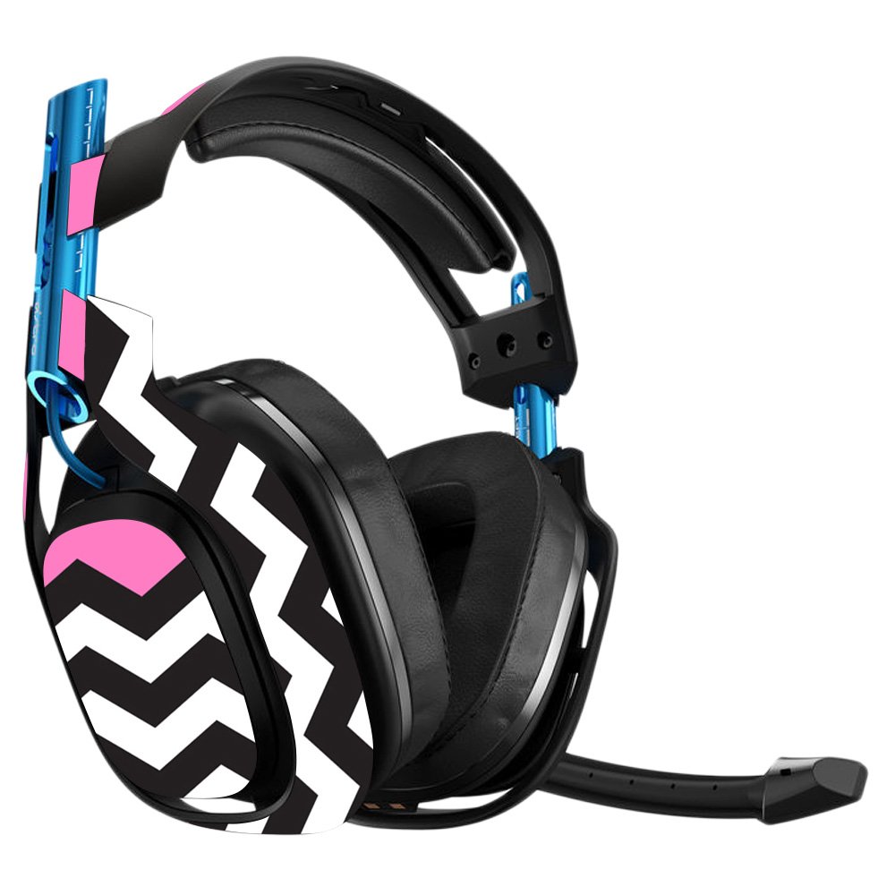 Astro A50 3rd Gen Gaming Headset Skin - Pink Chevron Vinyl Decal Wrap | Protective & Durable Cover | Easy to Apply & Remove | Made in USA | Perfect for Gaming, Streaming & Esports