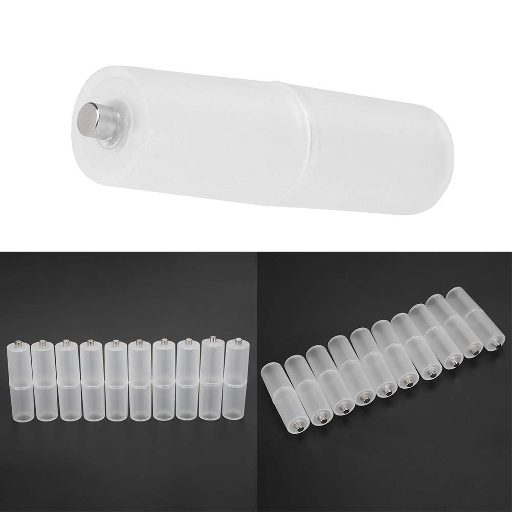 10PCS AAA to AA Battery Converter Adapter - Premium Waterproof Battery Holder Case with Fine Workmanship (Transparent) - Perfect for Flashlights, Toys, Remote Controls & Emergency Kits