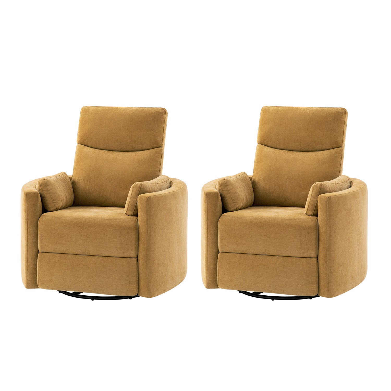 Monica Swivel Rocker Power Recliner Chair with Adjustable Headrest & Lumbar Support - Optional Removable Pillows - Perfect for Living Room, Home Theater & Relaxation