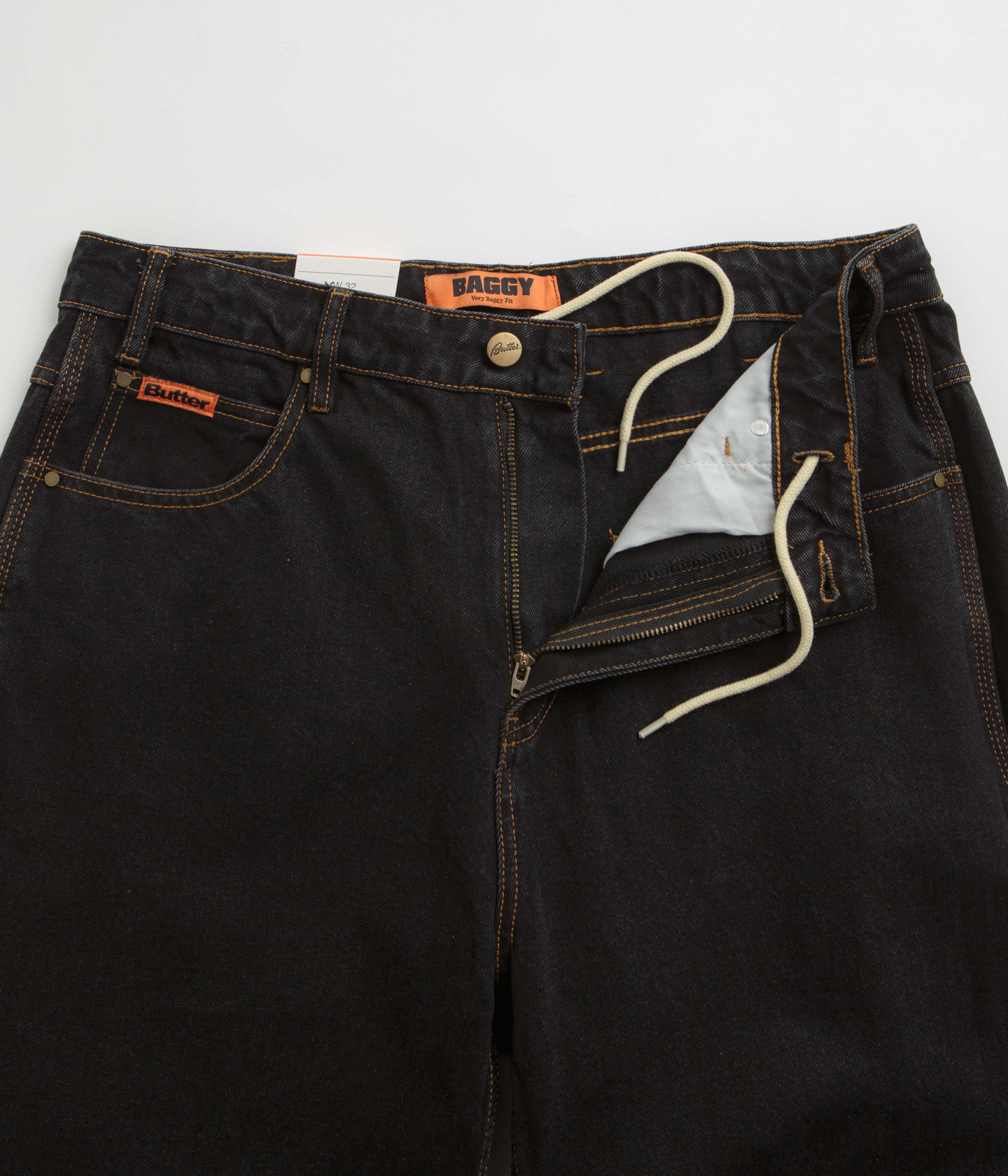 Butter Goods Baggy Jeans for Men - Washed Black & Black Denim | Comfortable Loose Fit Streetwear Pants for Casual Wear & Urban Fashion