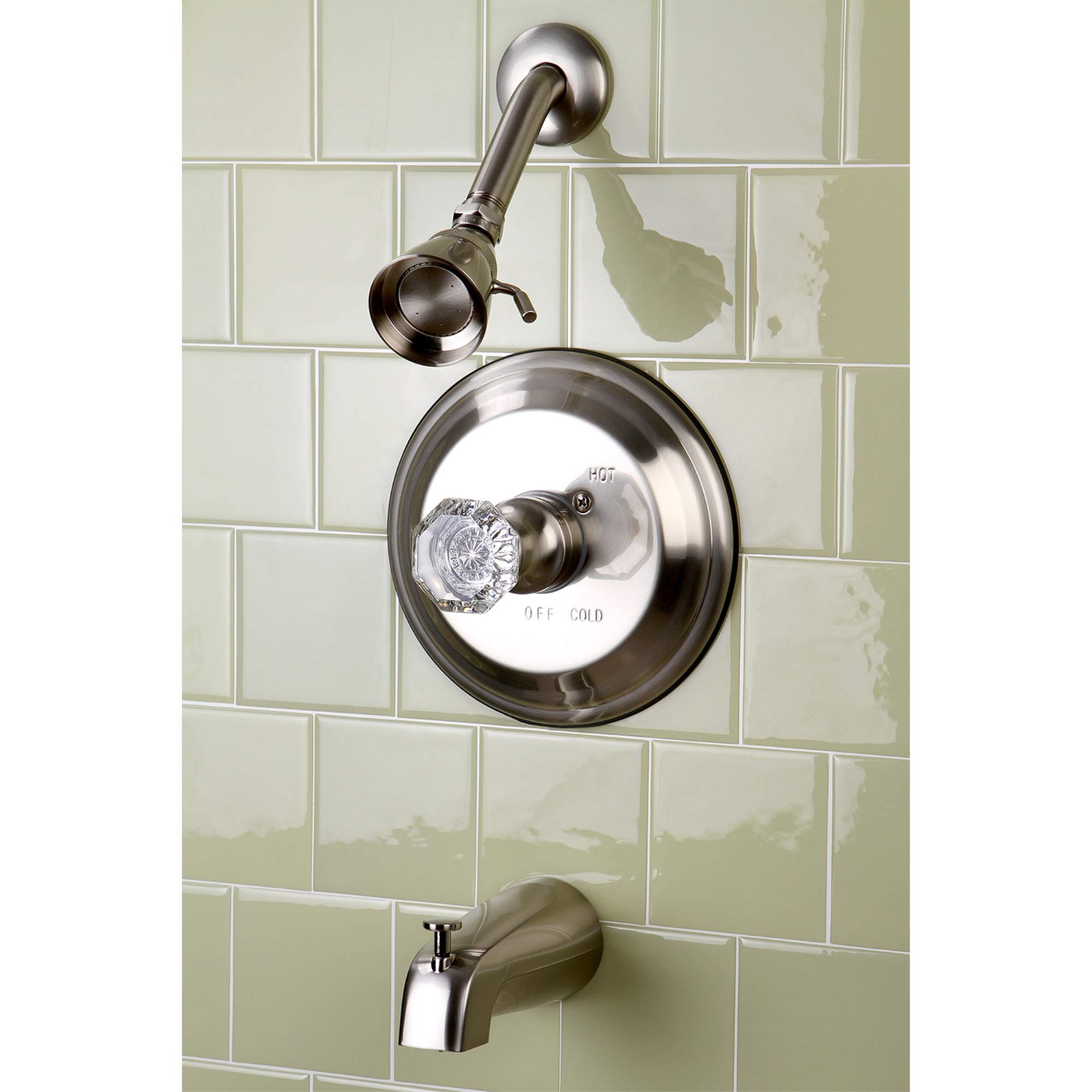 Brushed Nickel Single Handle Tub and Shower Faucet - Modern Bathroom Fixture for Spa-Like Shower Experience