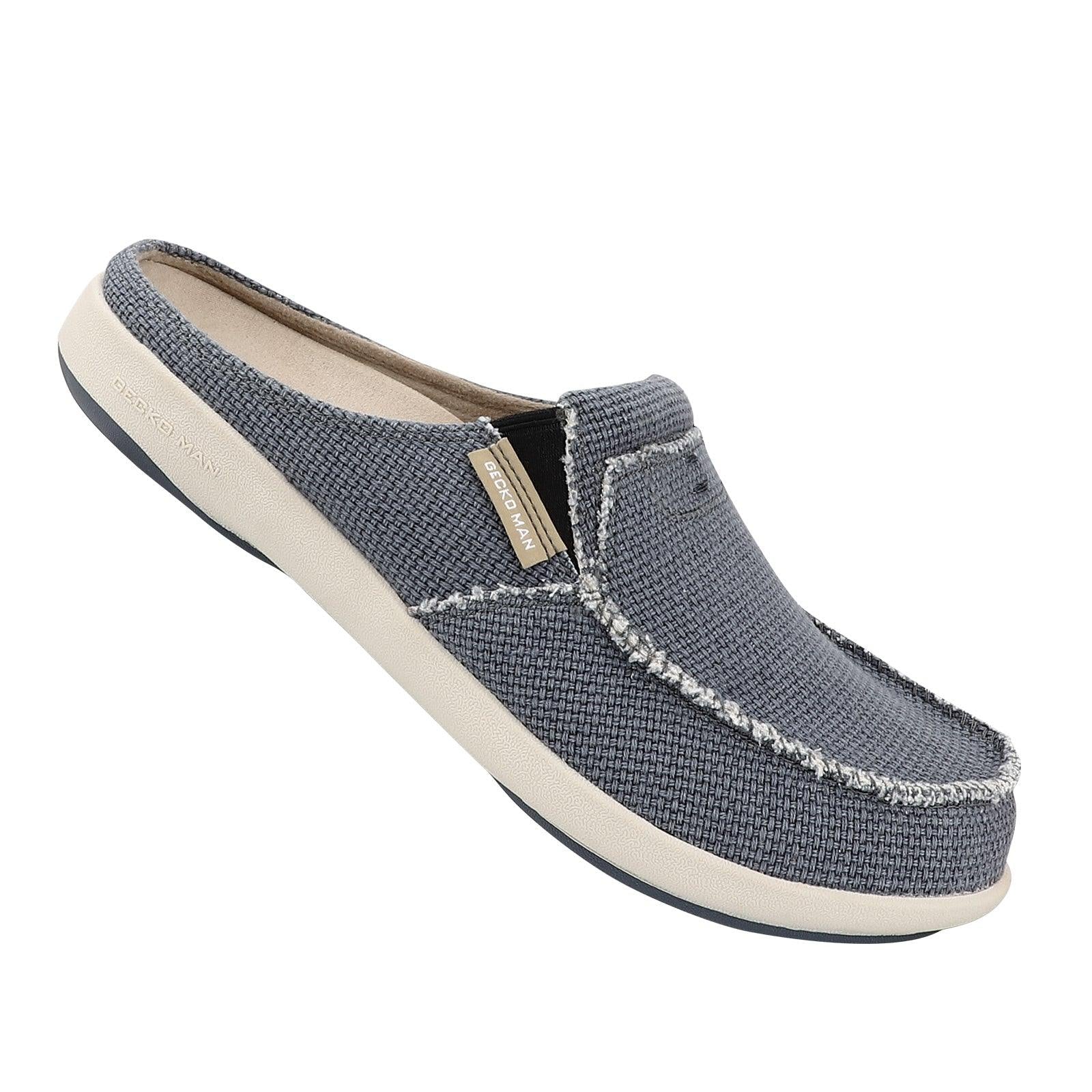 Comfortable Men's Canvas Slippers - Breathable & Lightweight House Shoes for Indoor/Outdoor Wear - Perfect for Lounging, Yoga, and Beach Use
