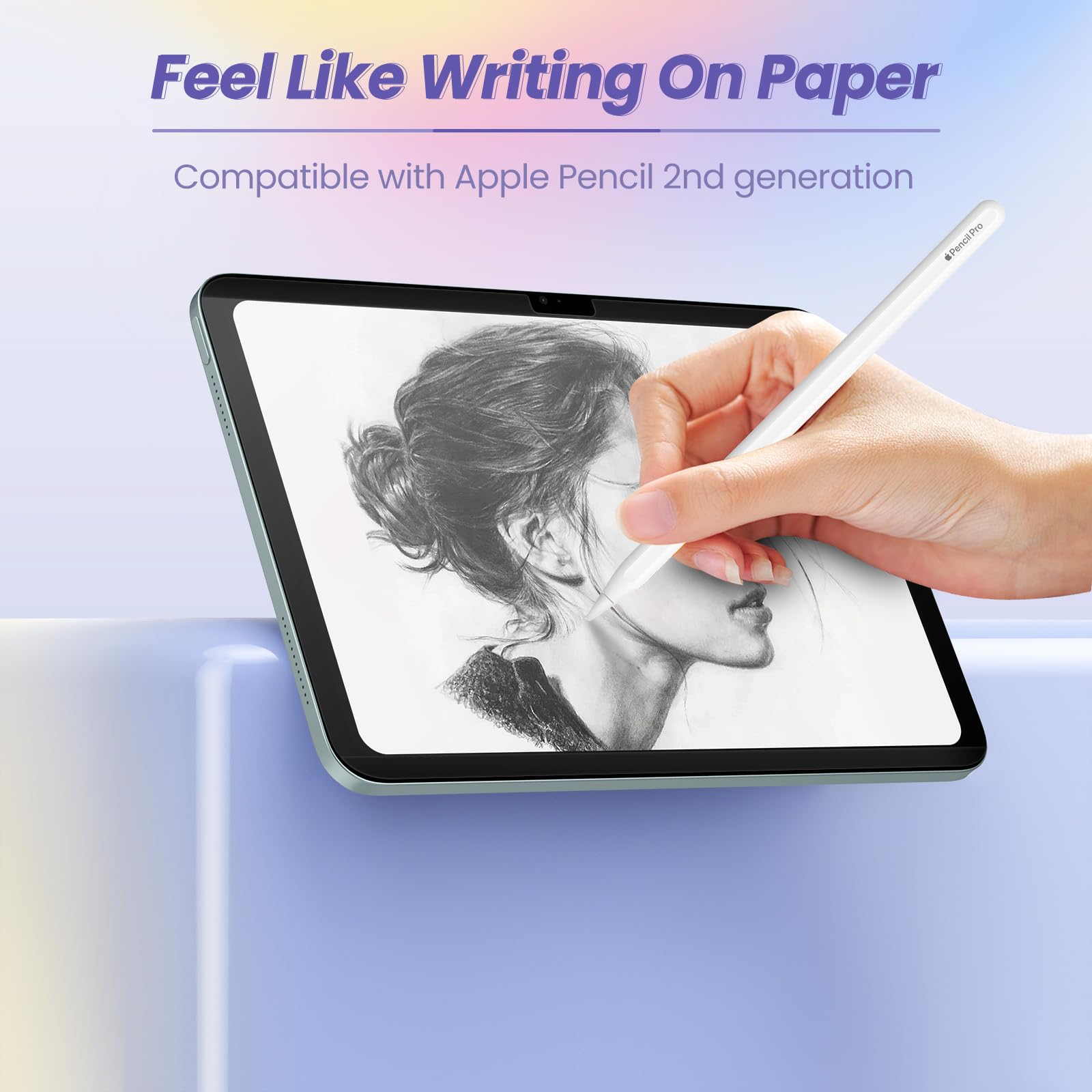 MoKo Magnetic Matte Screen Protector for iPad Air 13 Inch (2024/2025 M2/M3, 6th/7th Gen) - Anti-Glare, Detachable & Reusable Paper Feel Film - Easy Installation for Work, Study & Digital Art