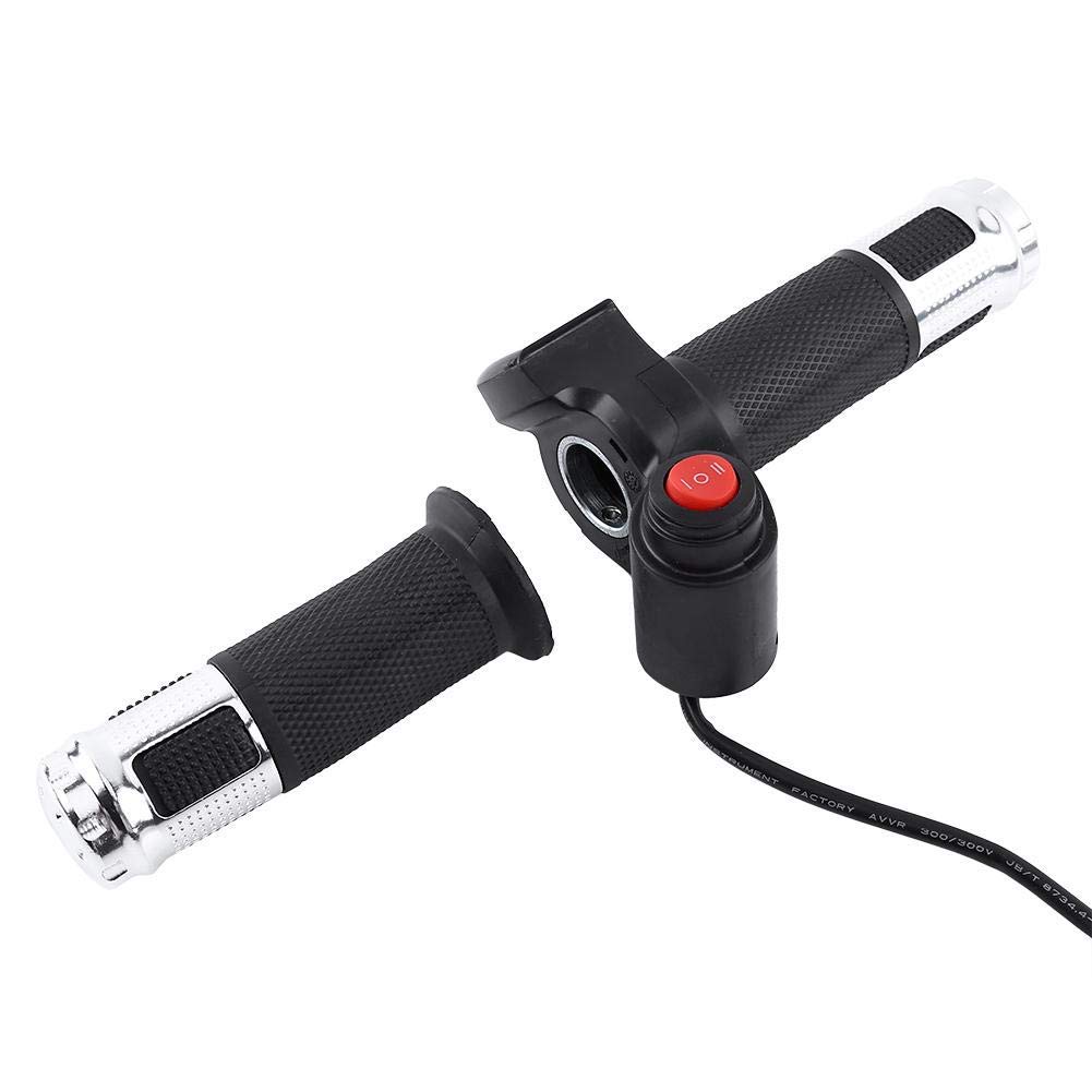 Keenso 12-84V Electric Scooter Throttle Grip with LED Voltage Display - Silver | Compatible with E-Bikes, Electric Scooters & Motorcycles | Perfect for Commuting & Outdoor Adventures