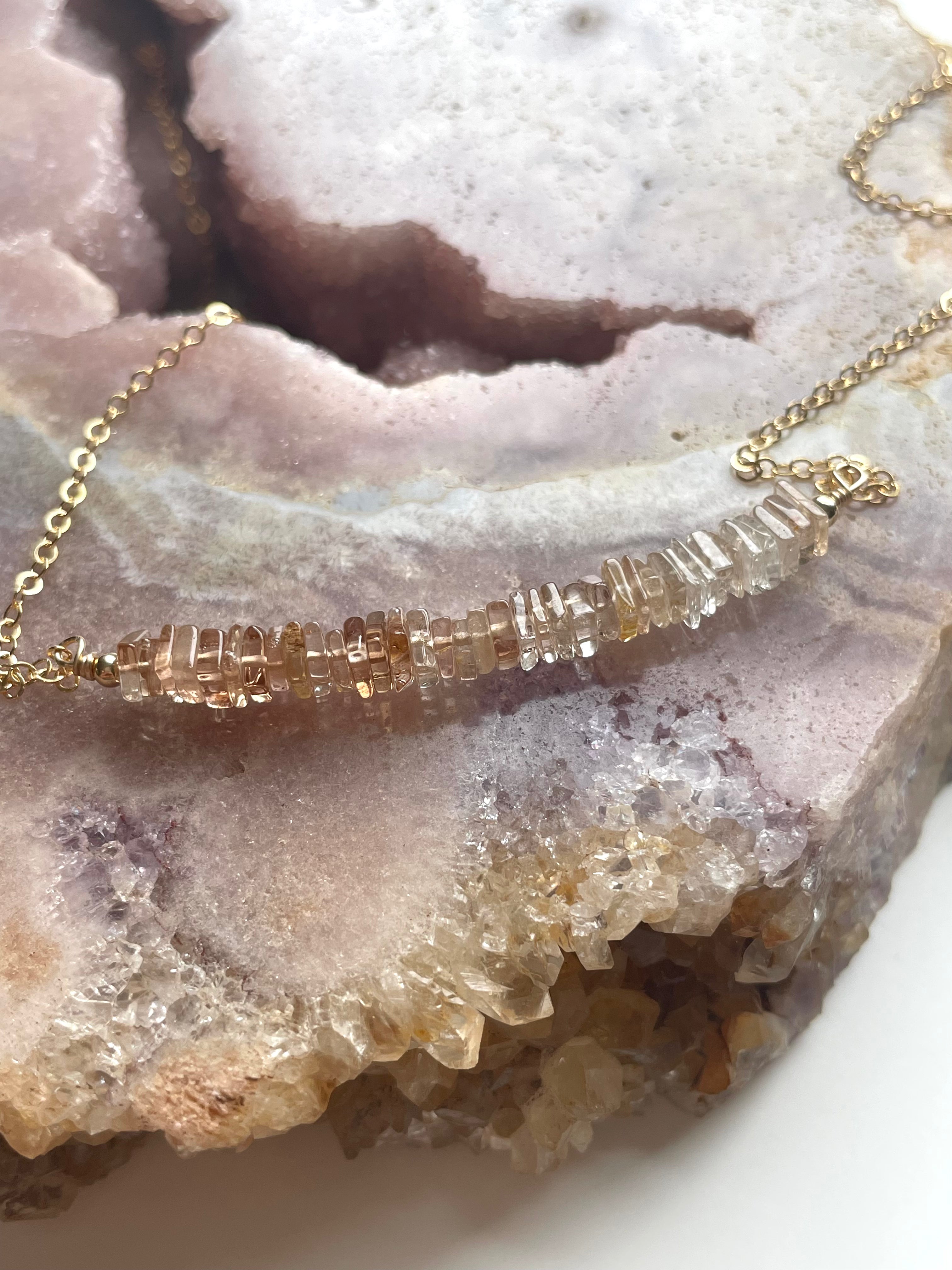 Imperial Topaz Crystal Necklace - Sterling Silver or 14K Gold November Birthstone Jewelry Gift for Women, Birthday Present, Anniversary Gift, Holiday Gift Idea