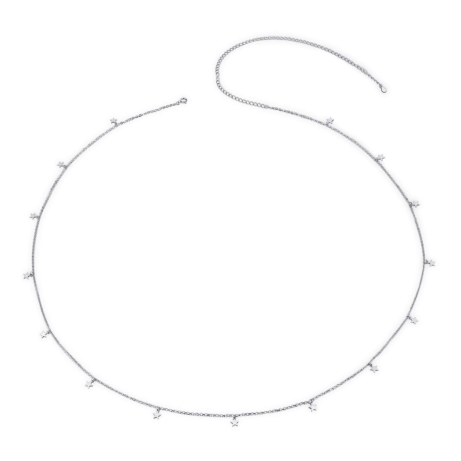 Gapudt S925 Sterling Silver Stars Waist Chain - Adjustable Belly Chain Body Jewelry for Women - Perfect for Music Festivals, Beach Parties & Boho Fashion