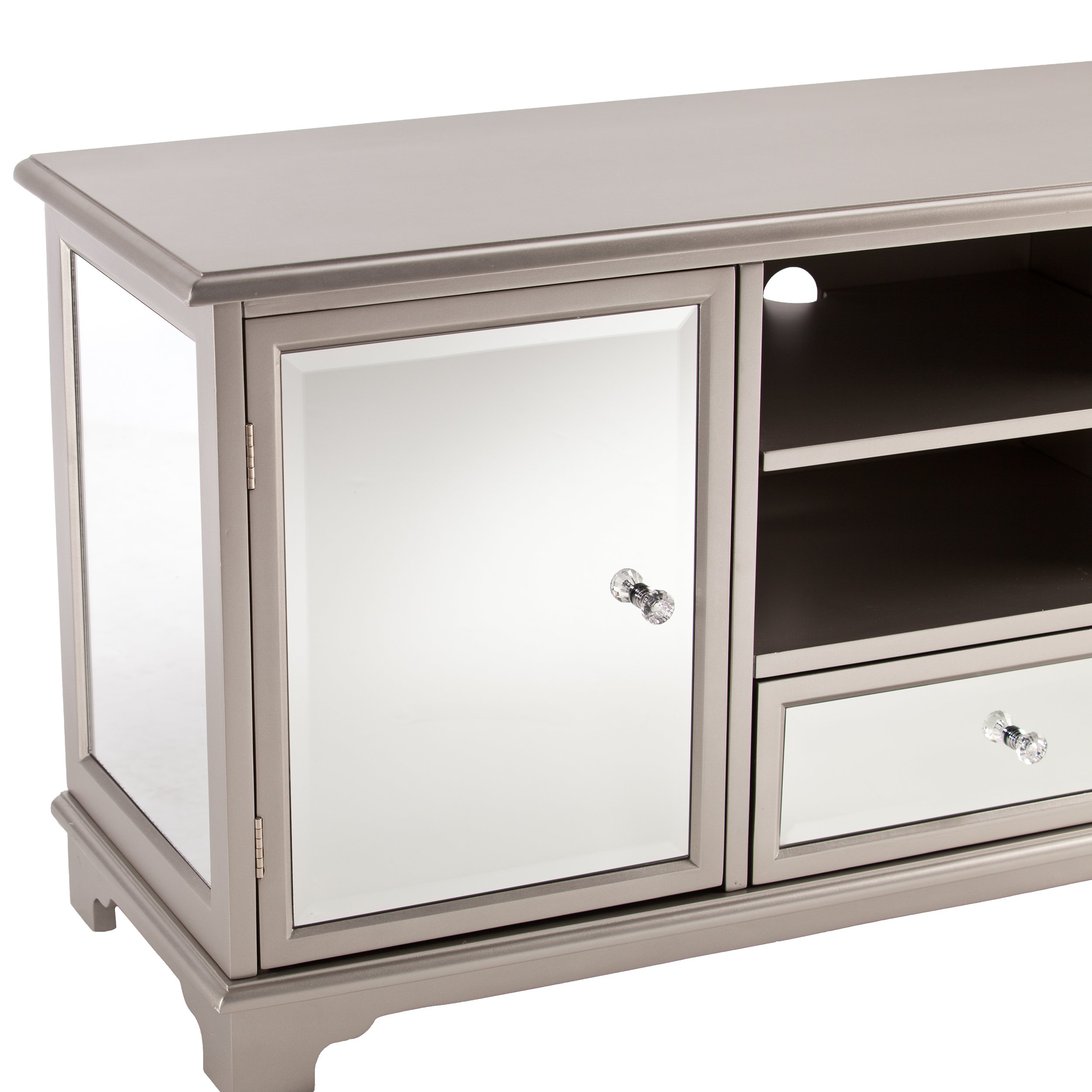 Mirage TV Stand with Storage - Modern Entertainment Center for Living Room, Bedroom - Holds TV, Media, Gaming Consoles & Accessories