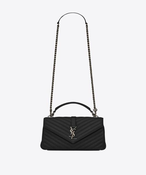 Saint Laurent Large College Bag in Black - Luxury Leather Shoulder Bag for Women, Perfect for Work, Travel & Everyday Use
