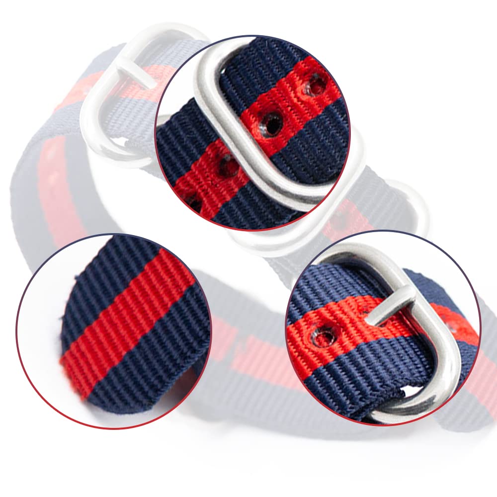 Durable Nylon Watch Strap Replacement - Adjustable 20mm Watch Band for Men & Women - Perfect for Outdoor, Sports & Everyday Wear