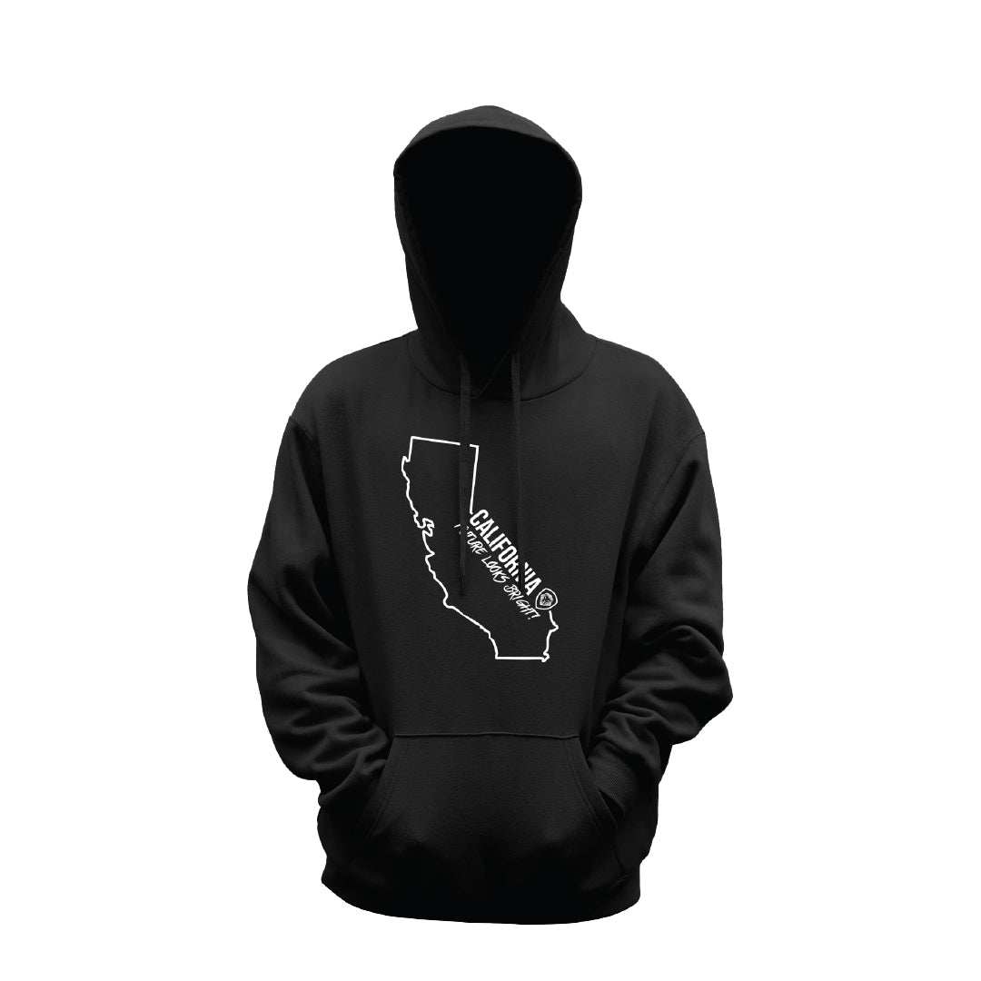 Future Looks Bright California State Black Hoodie - Stylish & Comfortable Pullover for Men & Women - Perfect for Casual Wear, Street Fashion & Outdoor Activities