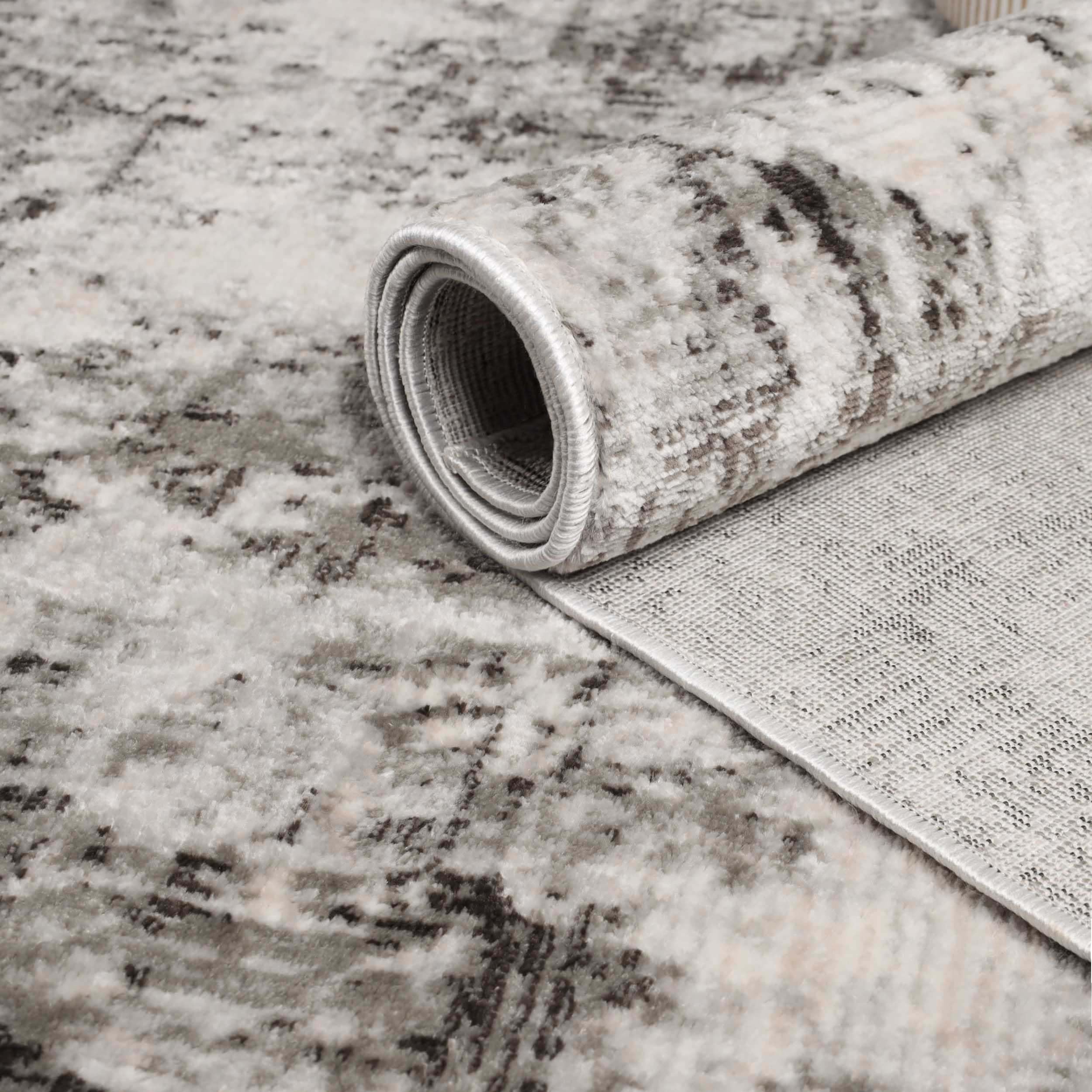 Premium Indoor Area Rug with Cotton Backing - Modern Abstract Distressed Design for Living Room, Bedroom, Office & Entryway - Euphemia Collection 3'x5' Charcoal - Perfect for Hardwood Floors, Kitchen, Dining & Home Decor