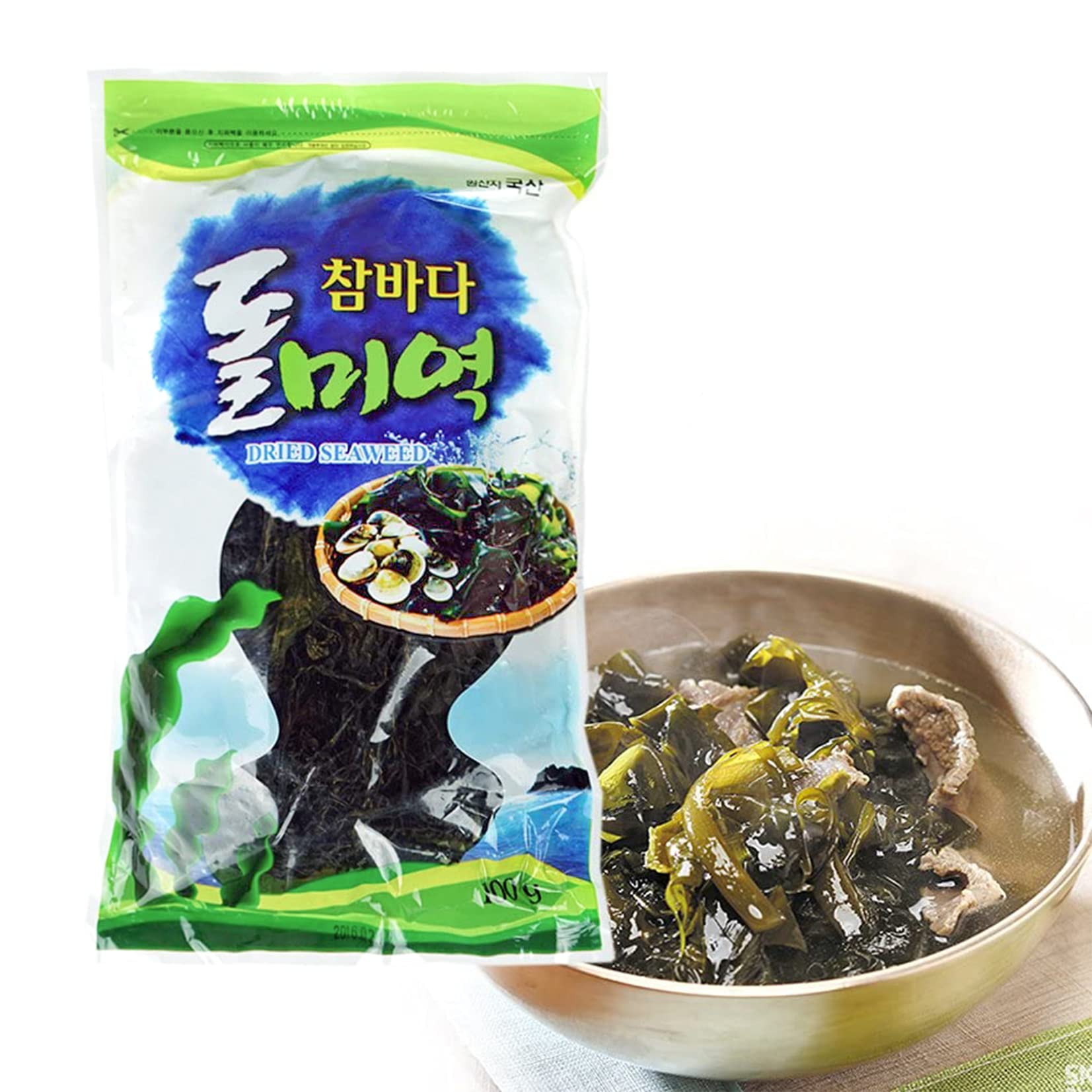 Premium Dried Seaweed Sliced - Japanese Wakame Korean Miyeok for Miso Soup & Salad - 3.5oz