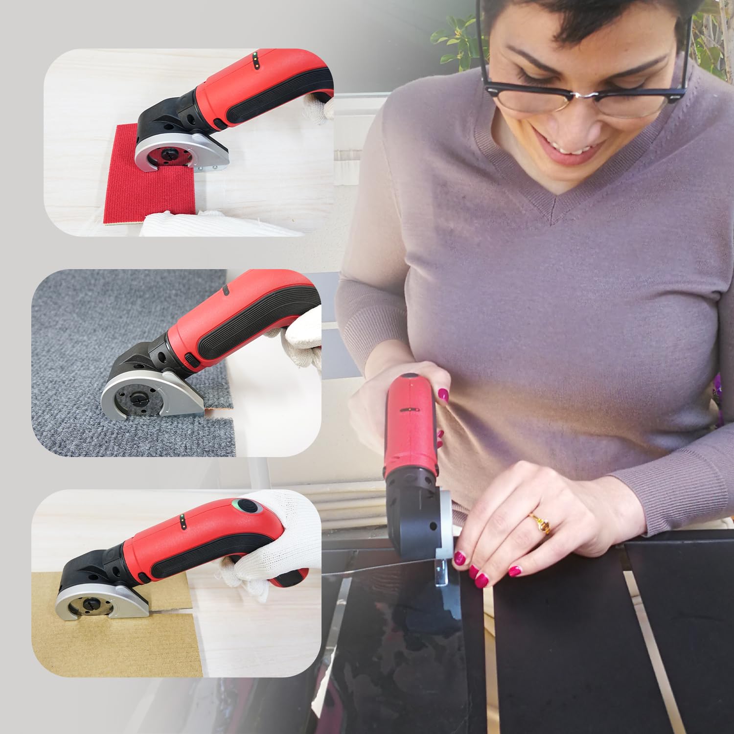 S&F STEAD & FAST 4V Cordless Electric Box Cutter - Rechargeable Power Scissors for Cardboard, Leather, Paper Cutting | Perfect for Crafting, Packaging, DIY Projects & Home Office Use