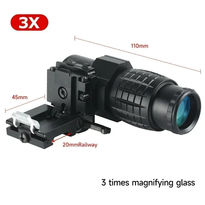 Tactical Red Dot Sight 3X Magnifier Scope - Quick Detach G33 BD04N Reflex Optical Sight for Hunting & Shooting | Perfect for AR-15, Rifle & Tactical Gear Accessories