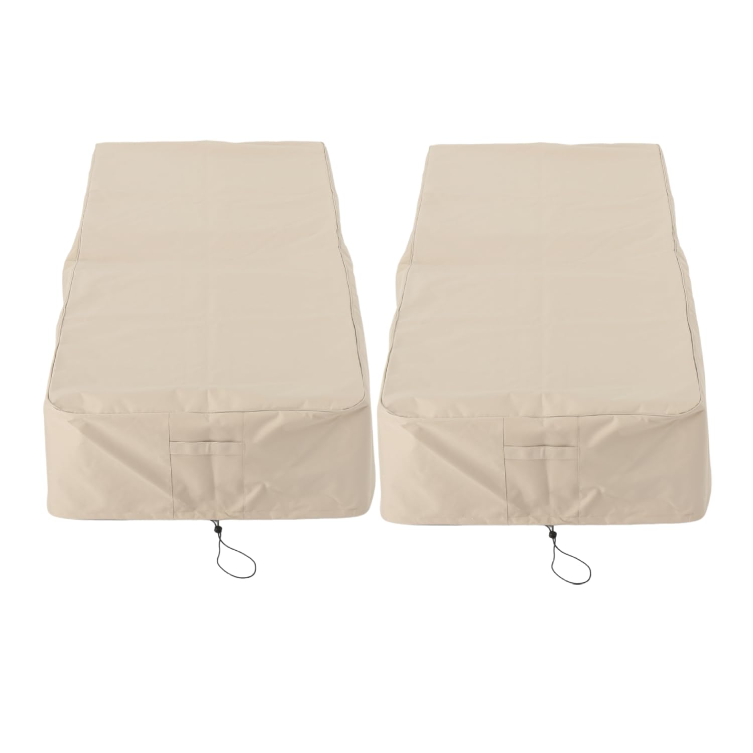 Waterproof Heavy Duty Outdoor Chaise Lounge Cover - Beige Patio Furniture Protector for Sun, Rain & Snow - Perfect for Poolside, Deck, Garden & Backyard Use