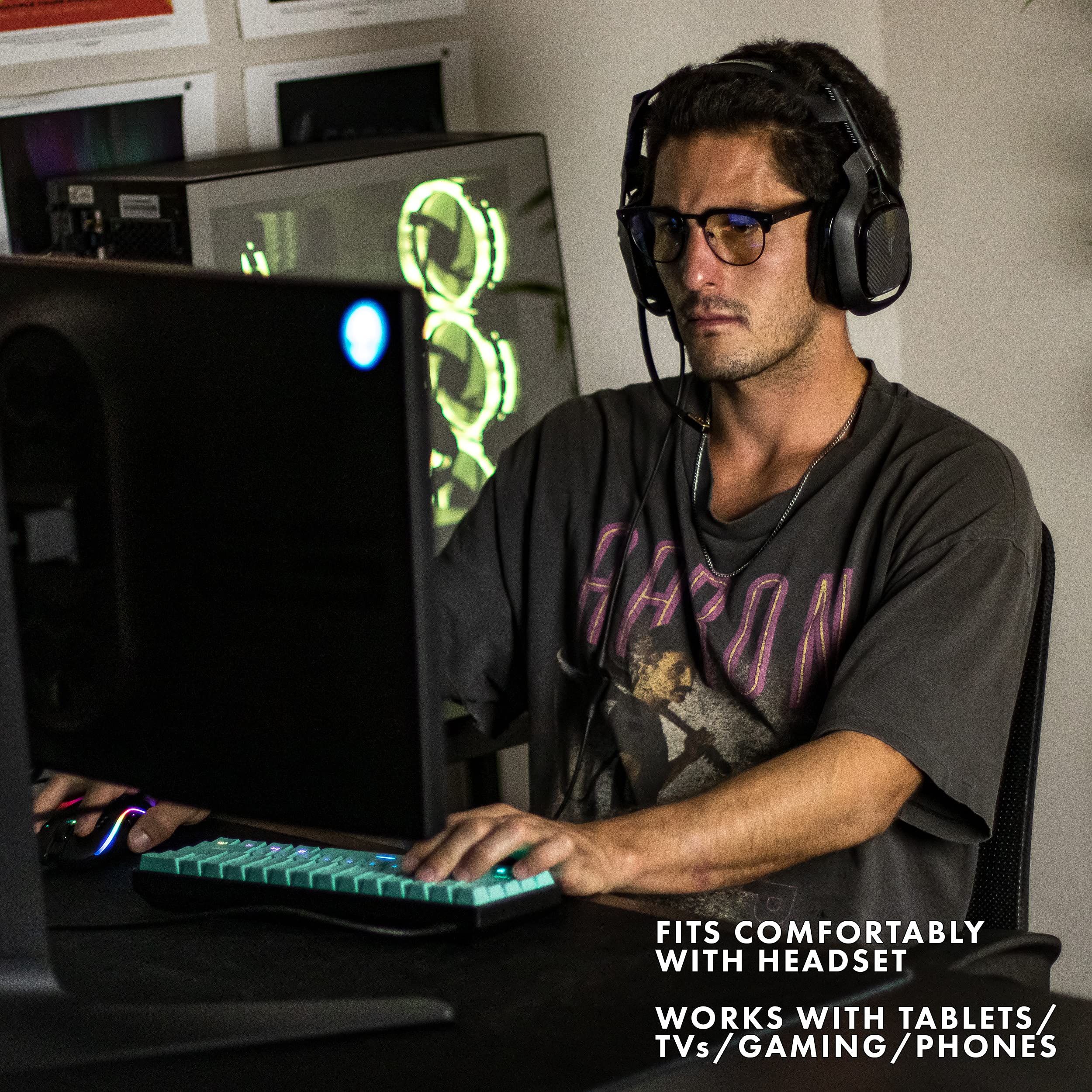 Morrison Blue Light Blocking Glasses for Gaming & Computer Use - Anti Eyestrain & Fatigue Relief - Matte Blackout & Clear Lens Options - Medium Size - Perfect for Work, Online Classes & Nighttime Screen Use