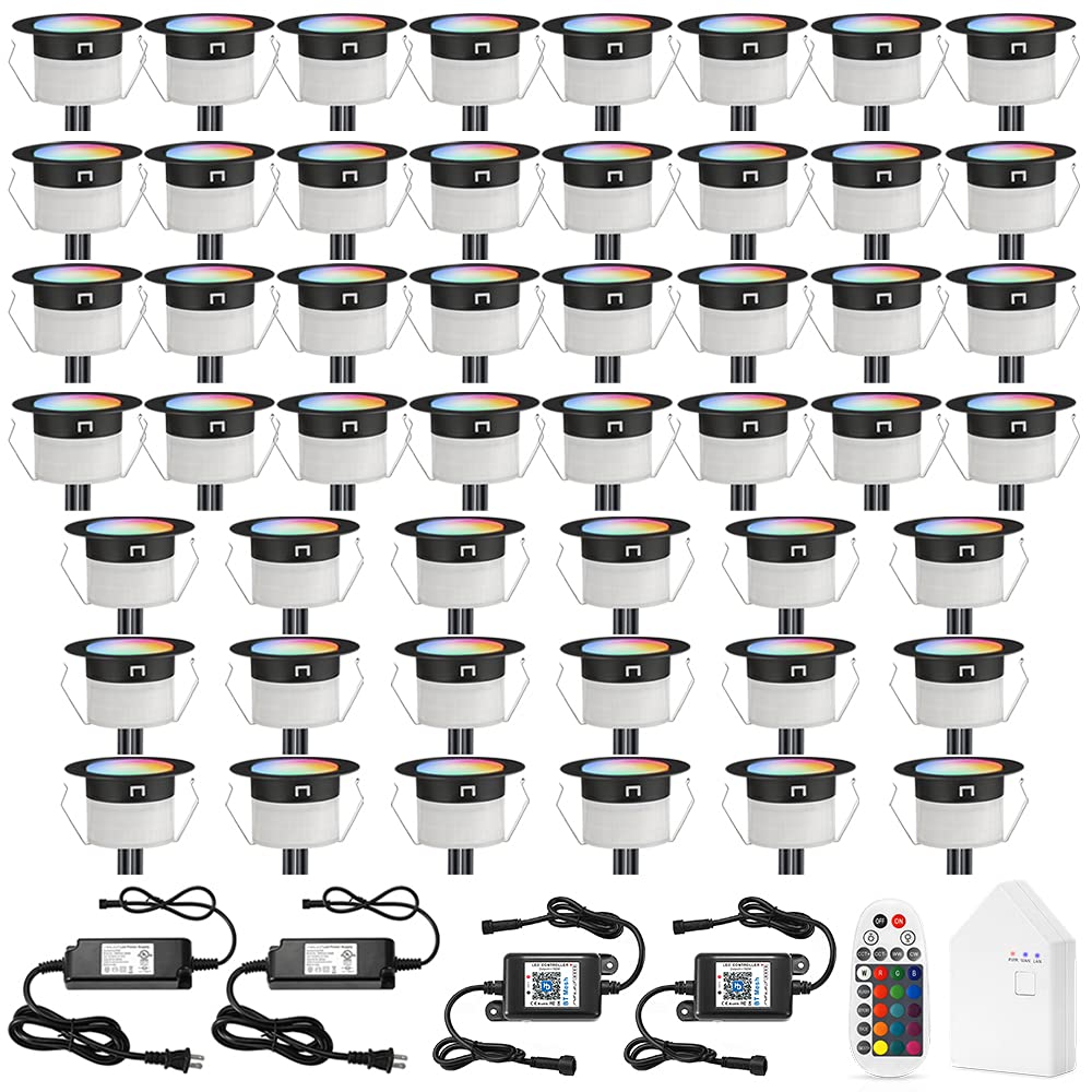 Sumaote 50pcs Low Voltage RGBW Deck Lights Kit - 1.22