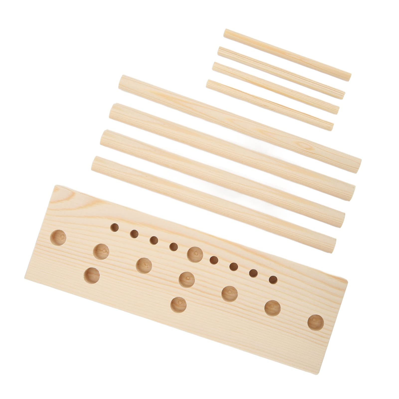 Walfront Wooden Ribbon Bow Maker Kit - DIY Craft Tool with Multi-Size Templates & Wooden Sticks for Gift Wrapping, Wedding Decorations, Hair Accessories and Party Favors
