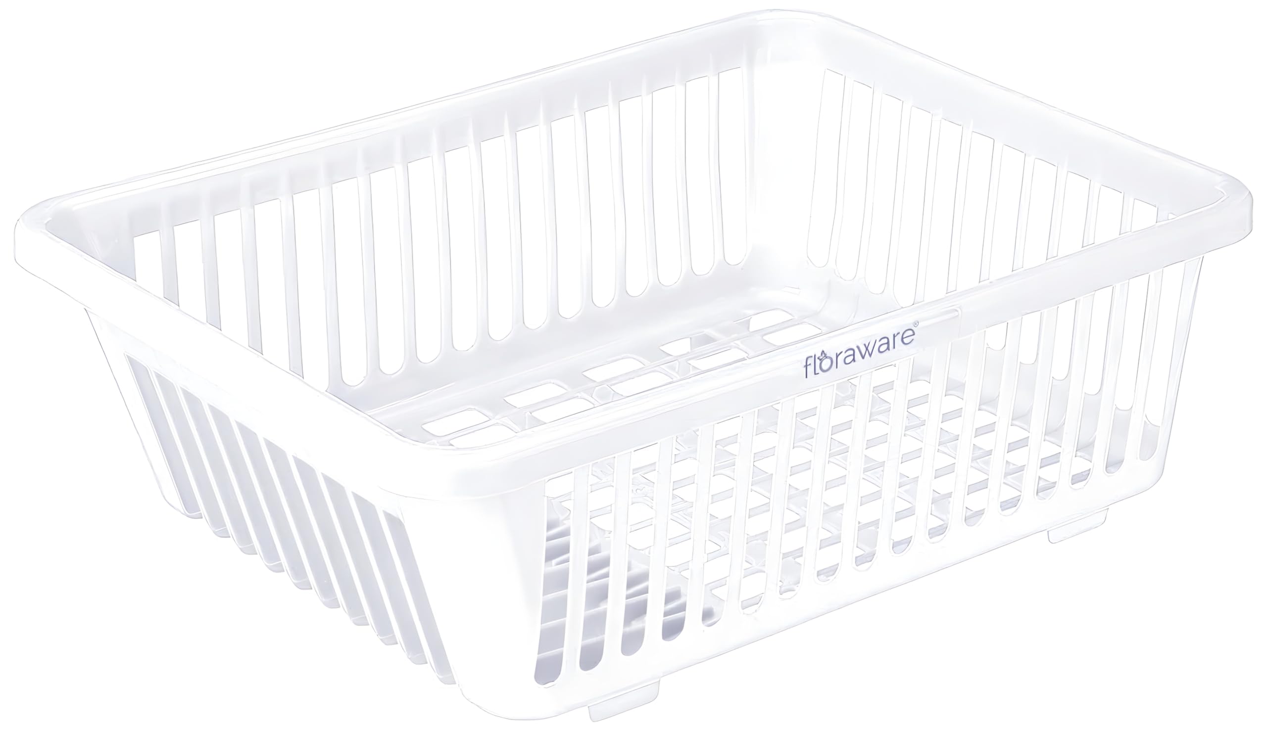 Floraware 3-in-1 Large Glossy Plastic Utensil Basket - Durable, Lightweight & Unbreakable Modular Design with Spoon Holder & Removable Dish Drainer - Kitchen Organizer & Drying Rack (White) - Perfect for Small Kitchens, RVs & Apartment Dish Organization