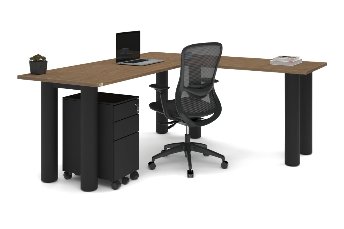 L-Shaped Corner Office Desk with Quadro Cylinder Legs - 1800L x 1700W Dimensions - Perfect for Home Office, Gaming Setup & Workspace Organization