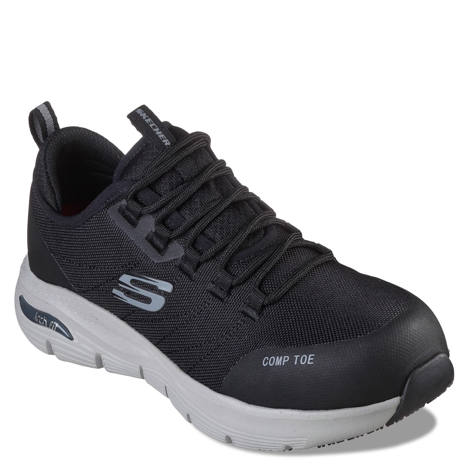 Skechers Women's Arch Fit Work Sneakers with Composite Safety Toe - Comfortable Slip Resistant Shoes for Nurses, Waitresses & Healthcare Workers