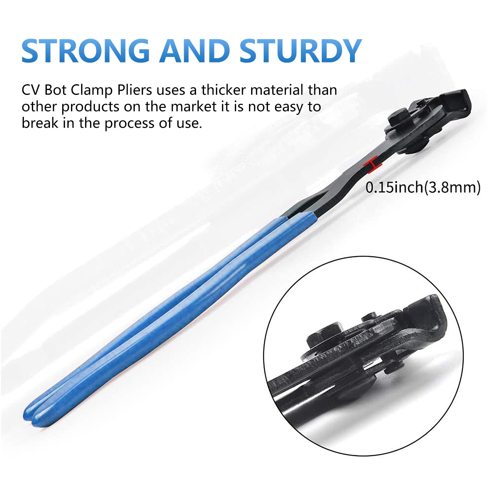 2 CV Boot Clamp Pliers with 20PCS 304 Stainless Steel CV Boot Clamps - Professional CV Axle Removal Tool & Hose Band Pliers for Car Repair - Dust Cover Clip Removal & Axle Banding Tool Kit (Blue) - Perfect for Auto Mechanics & DIY Vehicle Maintenance