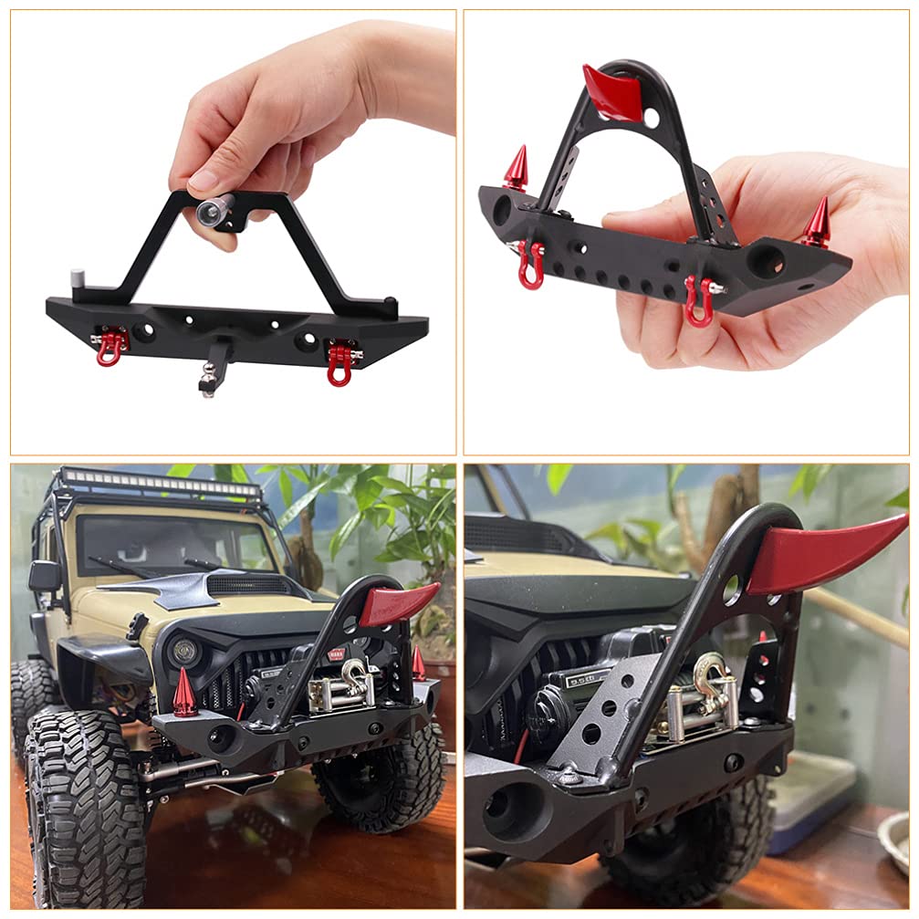 Universal CNC Metal Front & Rear Bumper for RC Cars - Durable Remote Control Car Accessory for Off-Road Racing, Crawling & Bashing - 1 Set Beam Bumper with Enhanced Protection