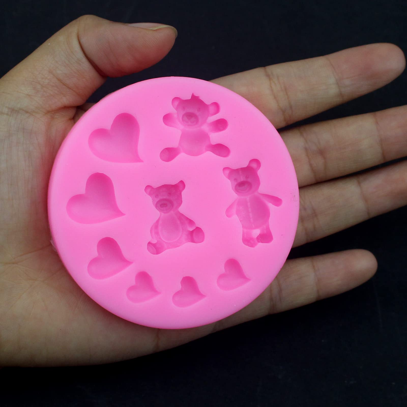 3-Piece Bear Silicone Mold Set - Valentine's Day Fondant Molds for Chocolate, Candy, Gum Paste & Polymer Clay - Cute Bear Cake Decorating Tools for DIY Baking & Crafts (Perfect for Valentine's Gifts, Birthday Parties & Home Baking Projects)