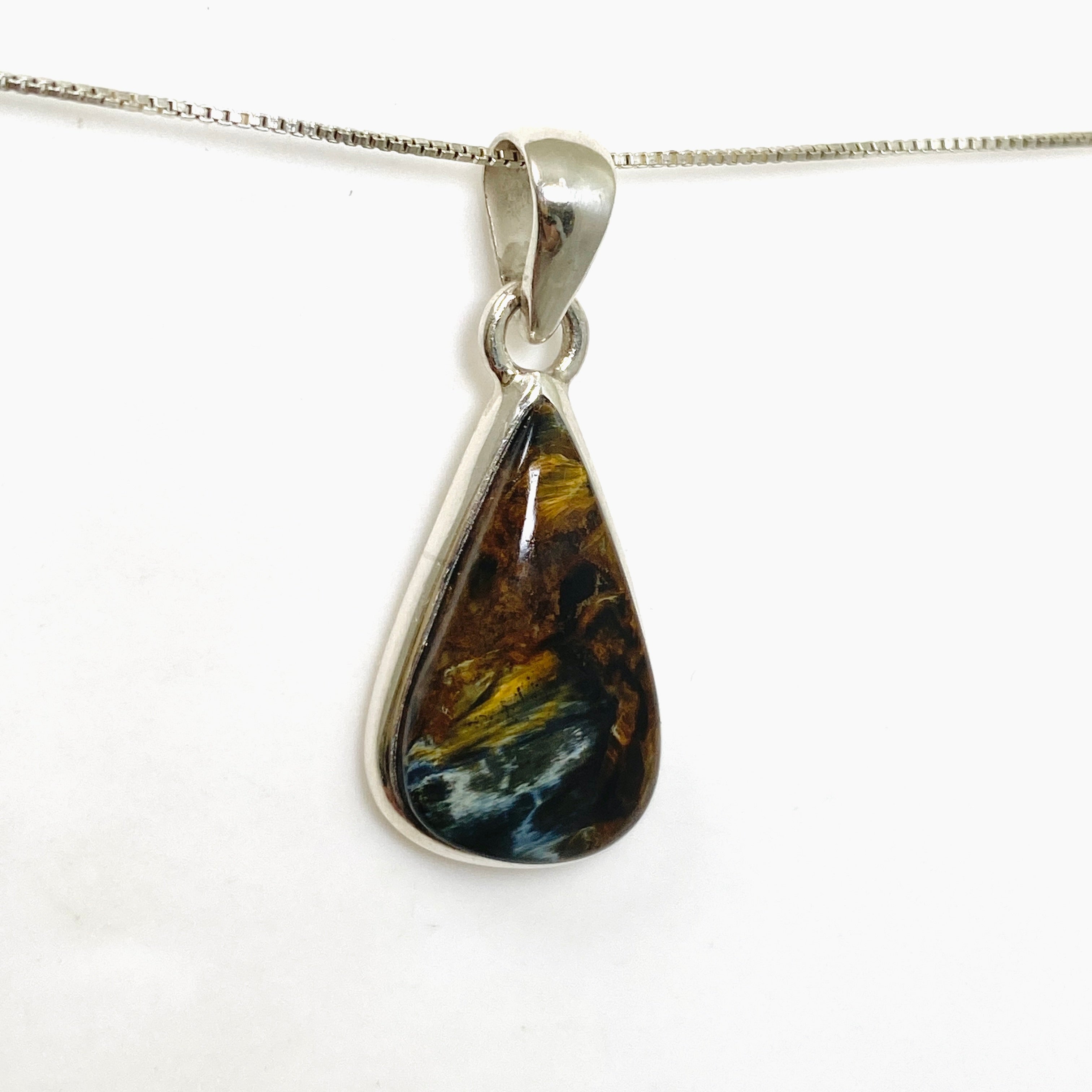 Natural Pietersite Teardrop Cabochon Pendant - Handmade Gemstone Jewelry PPGJ1061 for Women's Necklace, Healing Crystal Gift, Boho & Spiritual Style