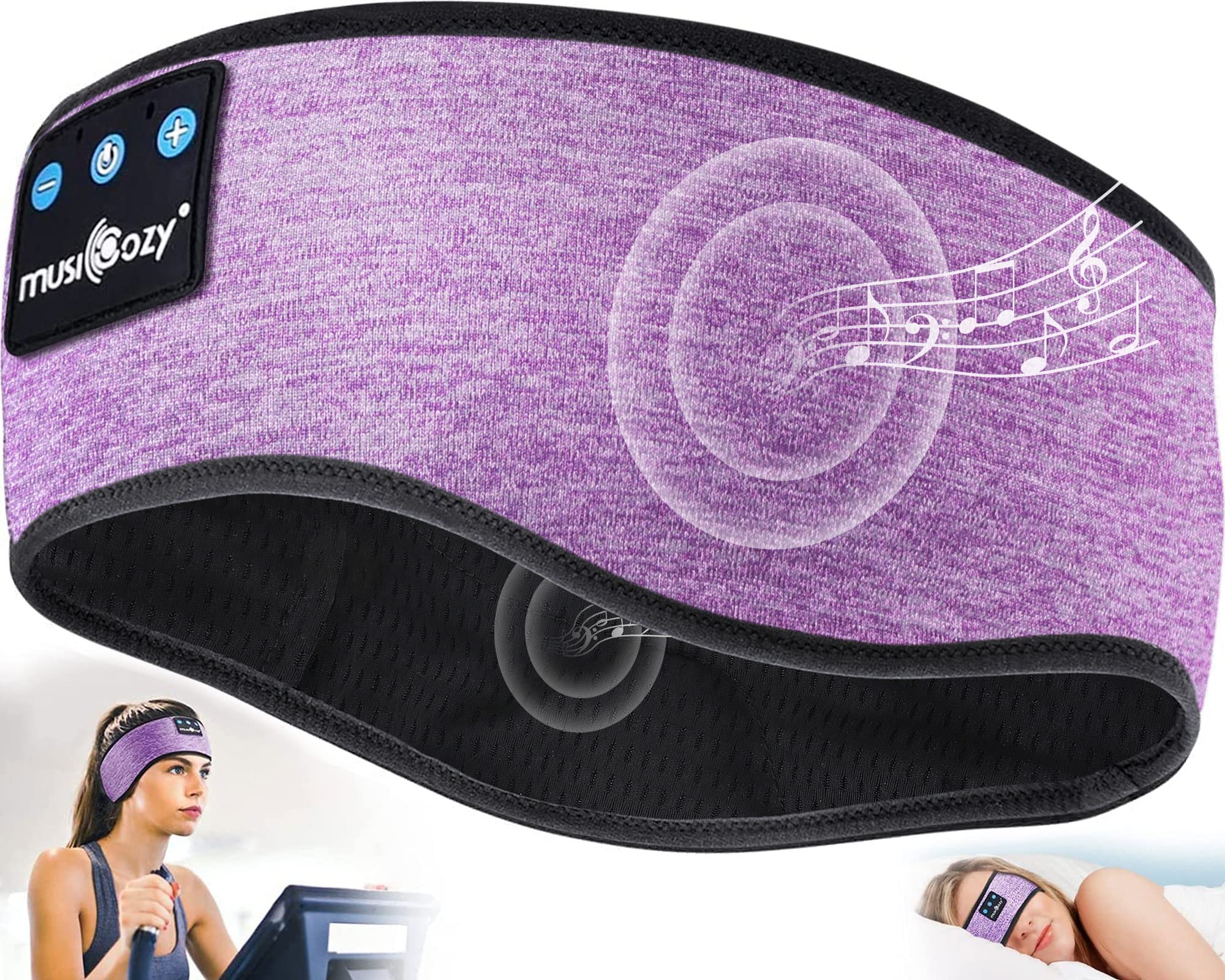 Musicozy Bluetooth Sleep Headband with Hard Case - Wireless Headphones for Sleeping, Sports & Travel | HD Stereo Sound | Perfect for Yoga, Meditation & Relaxation at Home