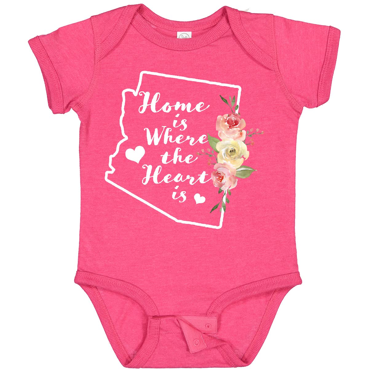 Inktastic Arizona Home is Where The Heart is Watercolor Baby Bodysuit - Soft Cotton Infant Onesie for Newborns, Photo Shoots & Family Outings