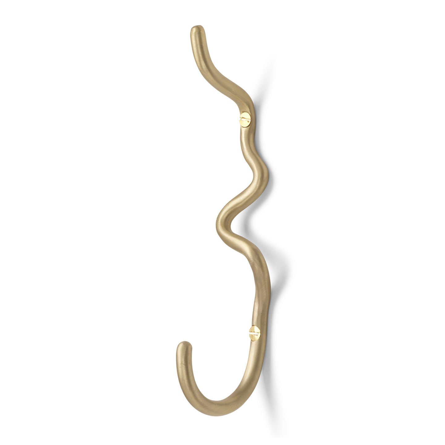 FERM LIVING Curvature Hook - Elegant Brass Wall Hook for Coats, Hats & Towels - Perfect for Entryway, Bathroom & Bedroom Organization