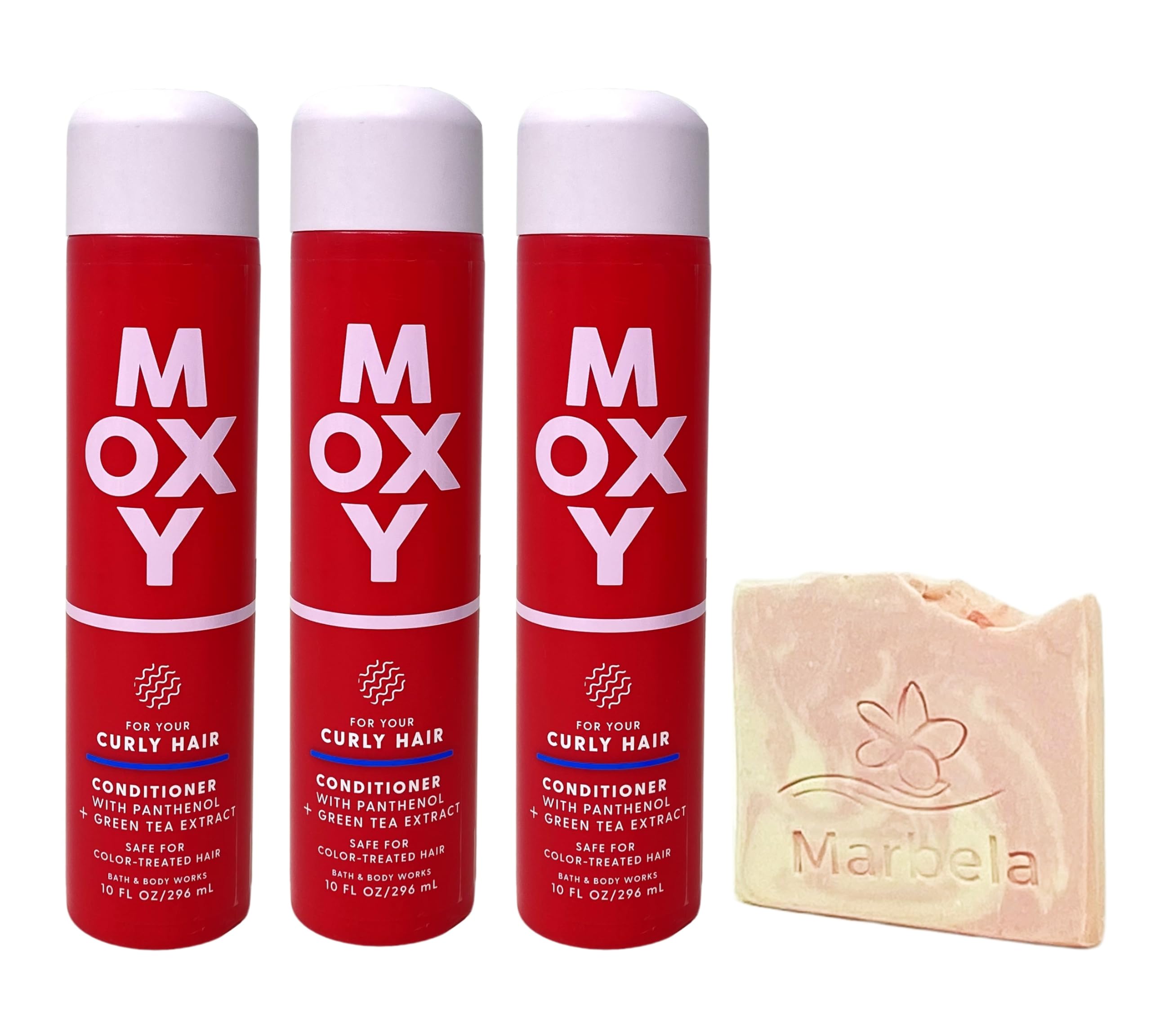 Bath & Body Works Moxy 3-Pack Deep Moisturizing Conditioner for Curly Hair - Hydrating & Nourishing Treatment with Free Himalayan Salt Springs Sample Soap | Perfect for Daily Hair Care & Spa Day at Home