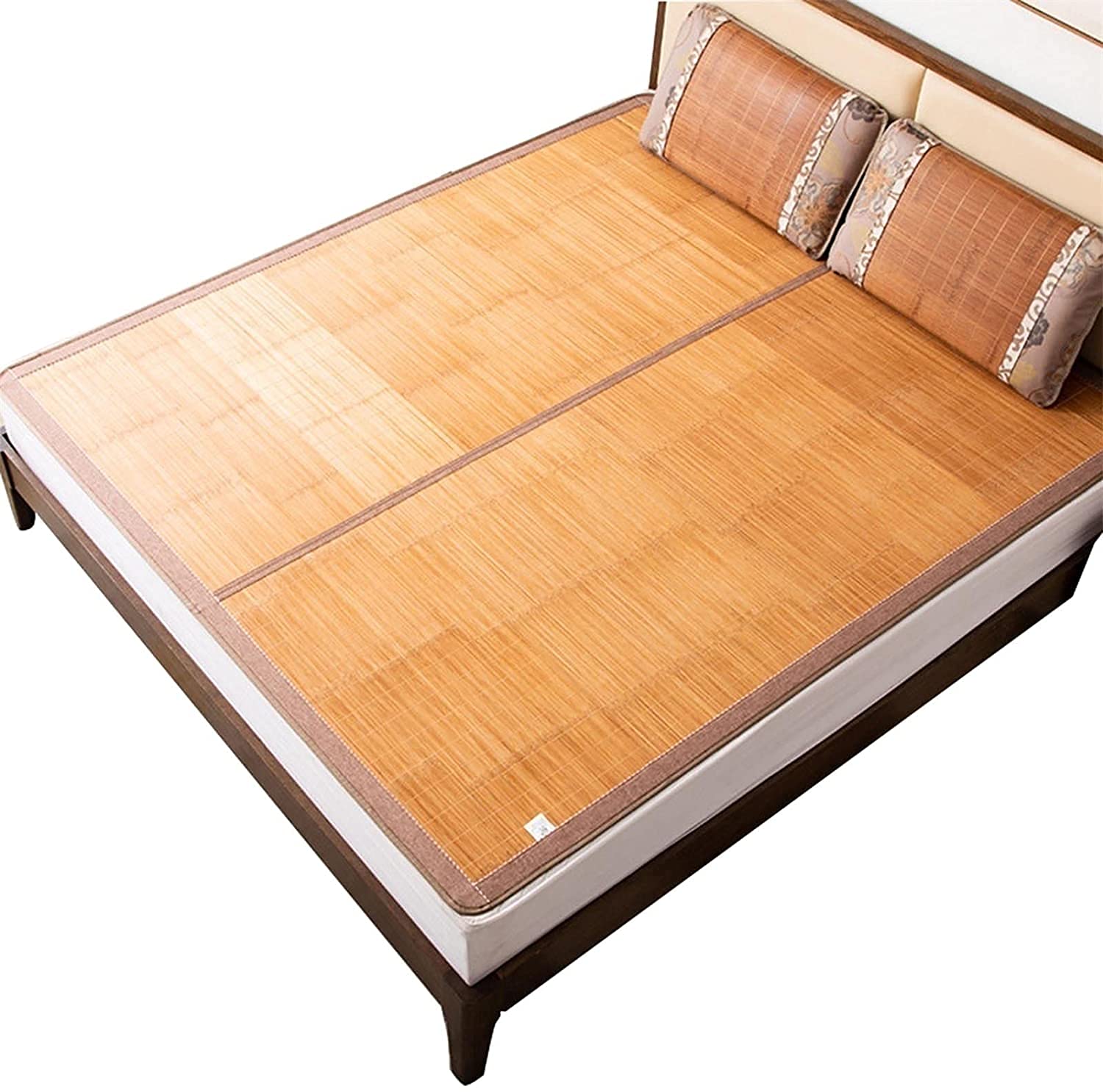 Cooling Bamboo Sleeping Mat - Breathable Double-Sided Summer Mattress Topper for Home, School & Dorm | Carbonized Bamboo Cooling Pad for Hot Sleepers | Perfect for Air-Conditioned Rooms & Summer Nights