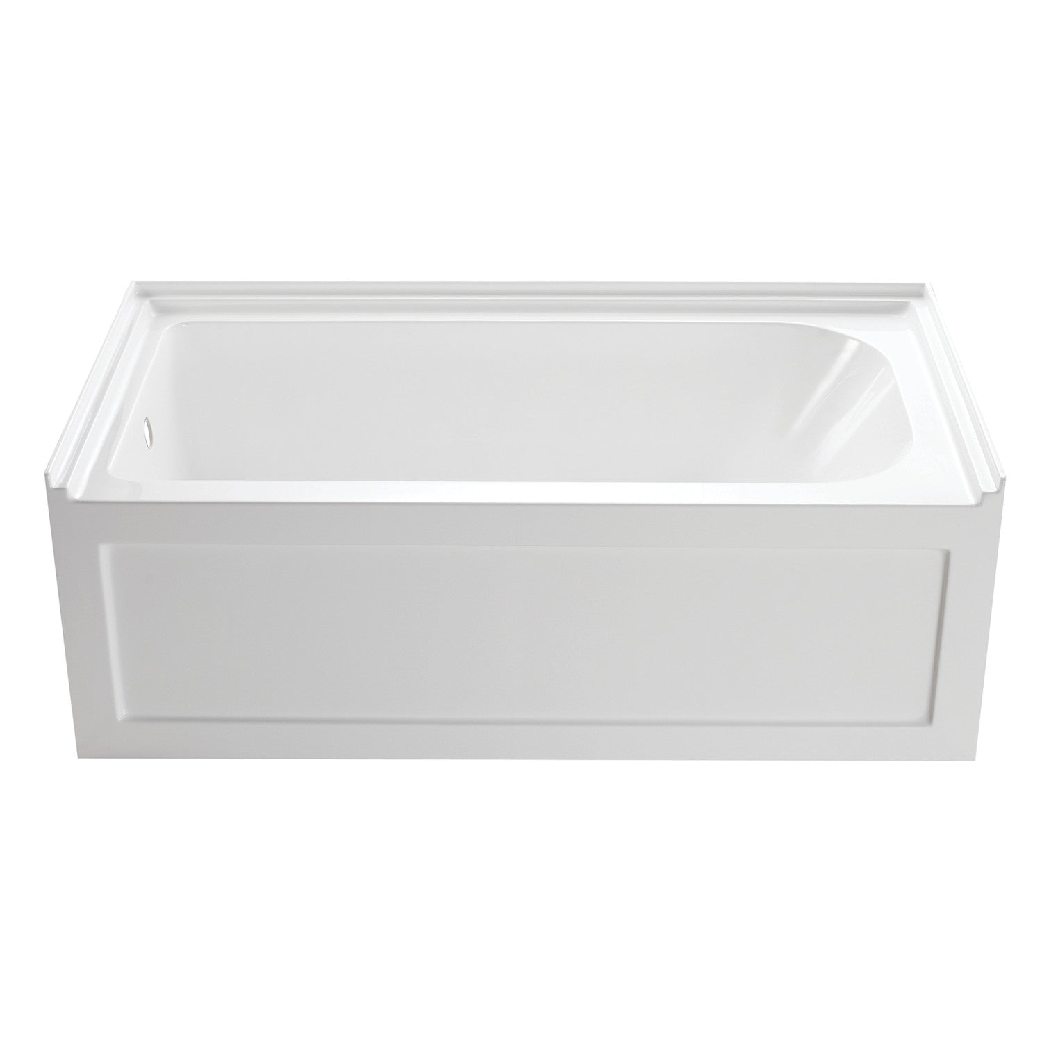 Aqua Eden 60 Inch Acrylic Rectangular 3-Wall Alcove Bathtub with Anti-Slip Surface, Left Drain, Glossy White - Perfect for Modern Bathroom Renovations and Spa-Like Relaxation