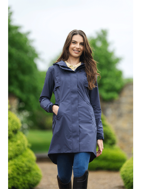 Grace Women's Waterproof Long Rain Jacket - Lightweight Windproof Outdoor Coat for Hiking, Travel & Commuting