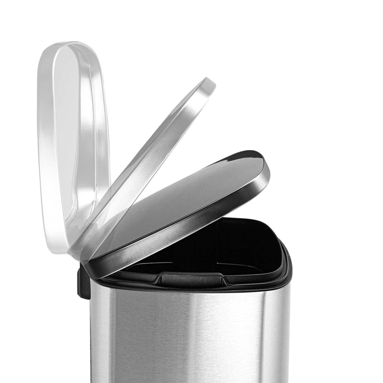 Ninestars SOT-50-8 Step On Trash Can 50L Large Stainless Steel Garbage Bin with Foot Pedal - Perfect for Kitchen, Office, Bathroom & Home Waste Disposal