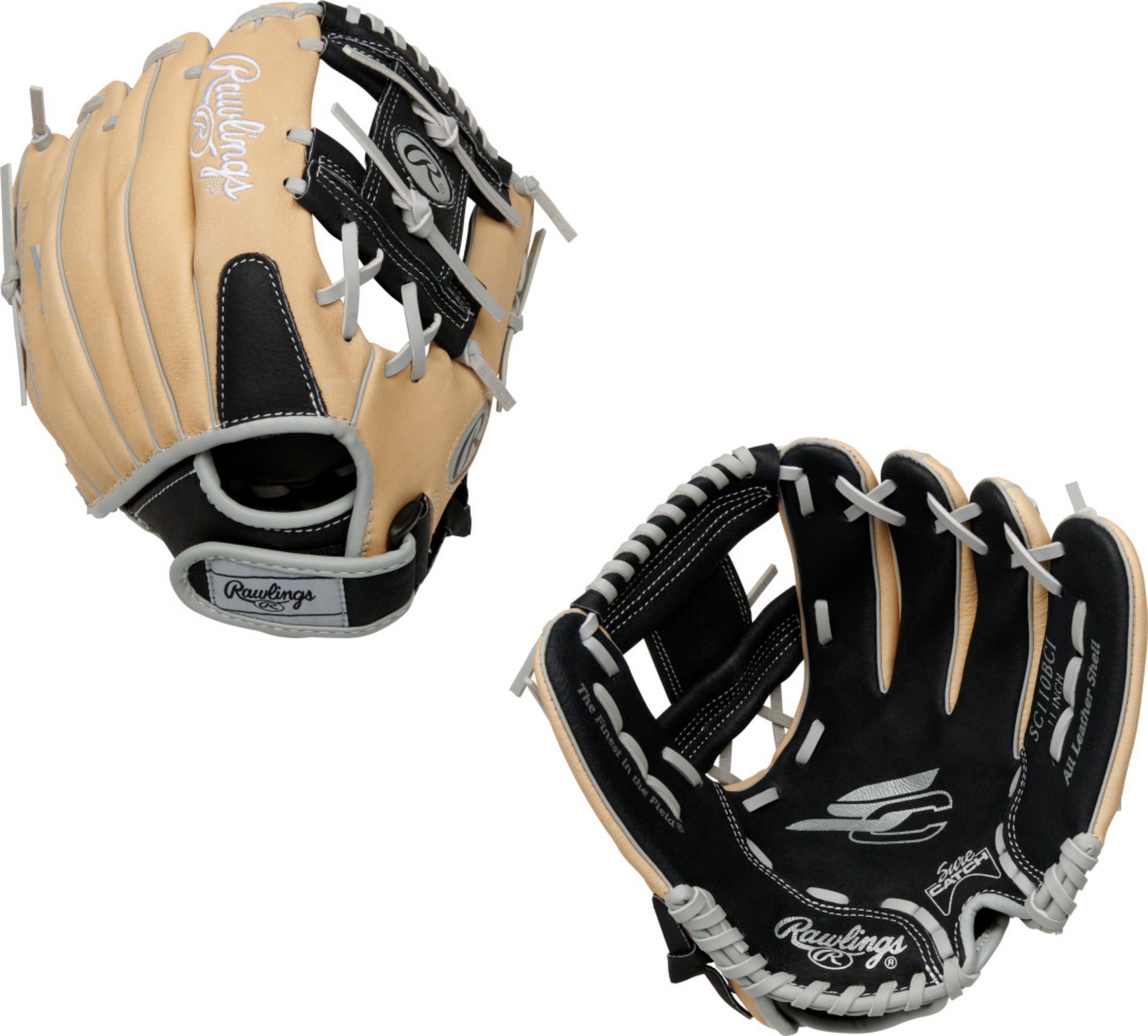 Rawlings Sure Catch Youth Baseball Glove - 11 Inch | Premium Leather Mitt for Kids & Teens | Perfect for Little League, Practice & Training | Right-Hand Throw