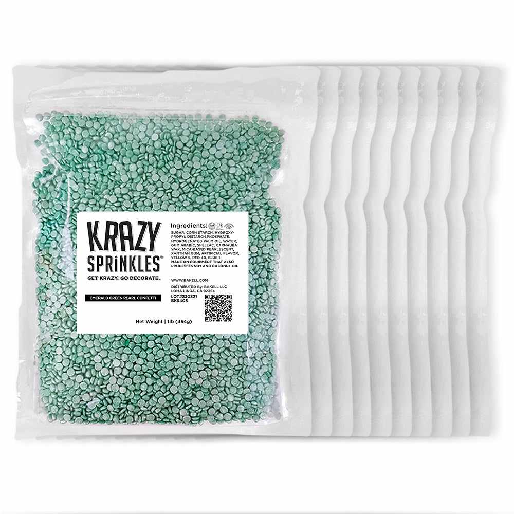 Emerald Green Pearl Confetti Sprinkles - Bulk Pack (1 lb, 5 lb, 10 lb) | Edible Decor for Cakes, Cupcakes, Cookies & Party Desserts