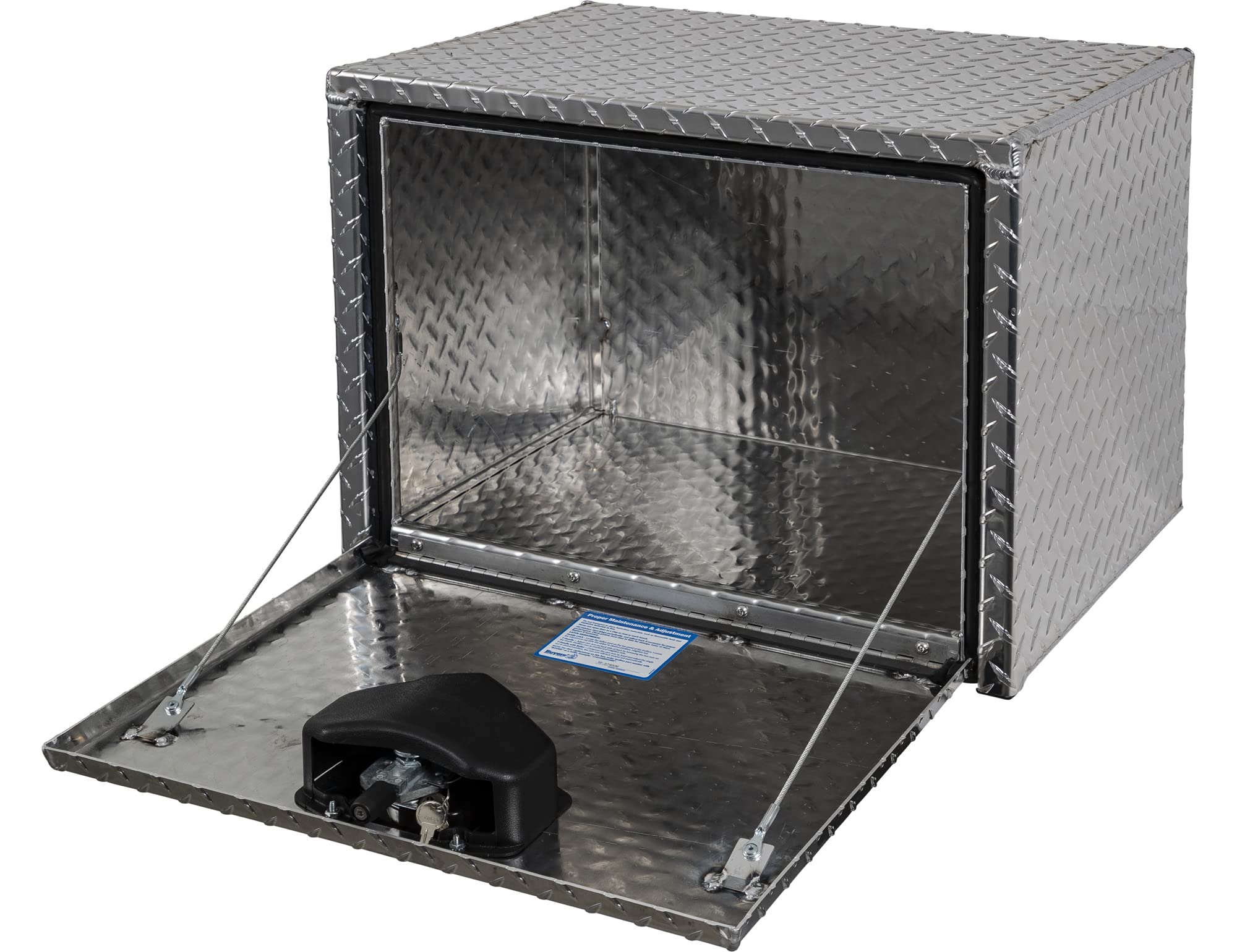 Diamond Tread Aluminum Underbody Truck Tool Box with Compression Latch - 18x18x24 Inch Heavy Duty Storage & Organization | Made in USA | Perfect for Construction, Farming & Off-Road Work Trucks