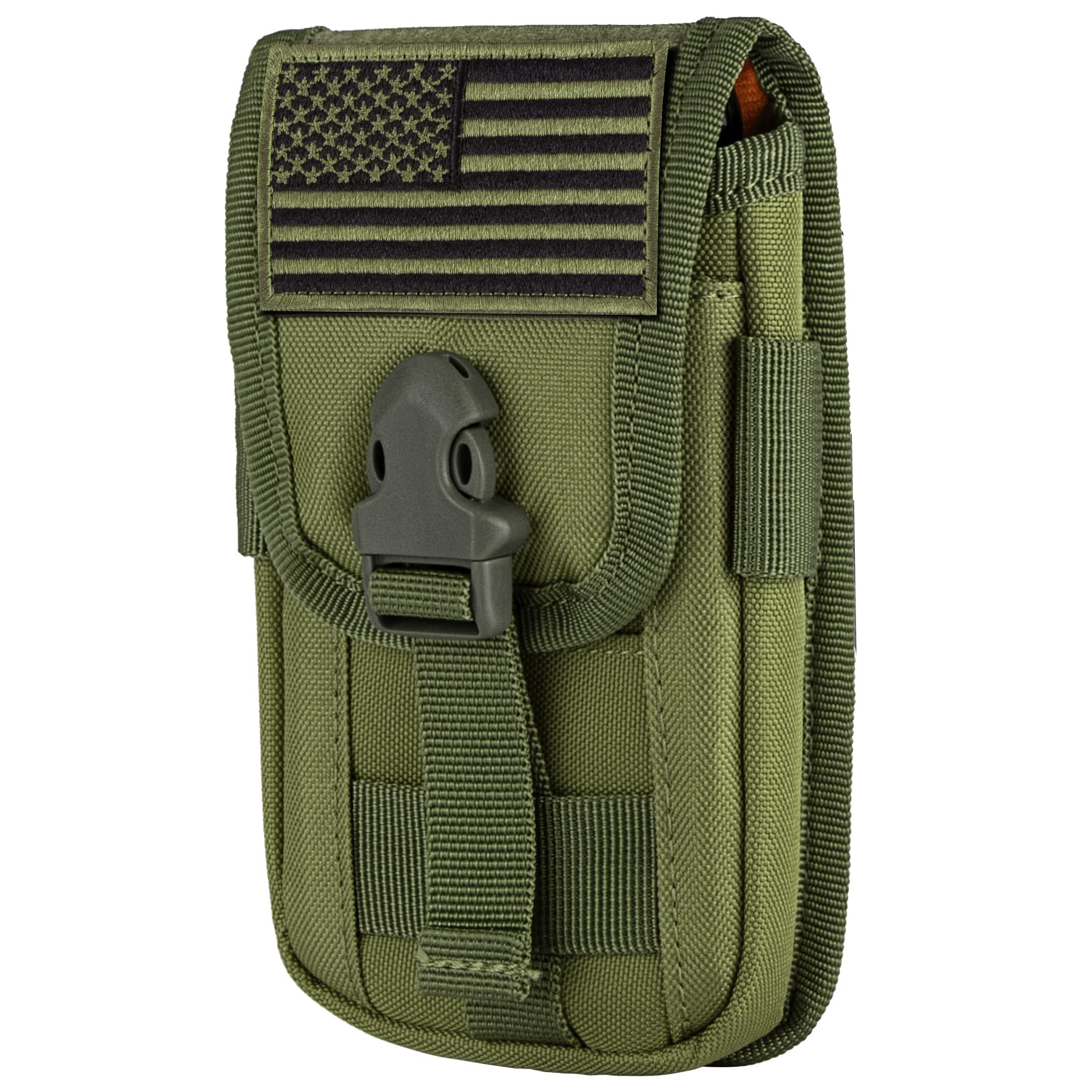Tactical Phone Holster Pouch - Molle Compatible Waist Belt Holder for iPhone 16 Pro/15 Pro (4.7