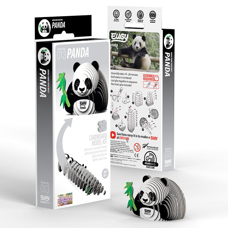 Eugy 3D Panda Model Kit - DIY Cardboard Animal Puzzle for Kids & Adults - Perfect for Home Decor, Educational STEM Toy, and Creative Gift Idea