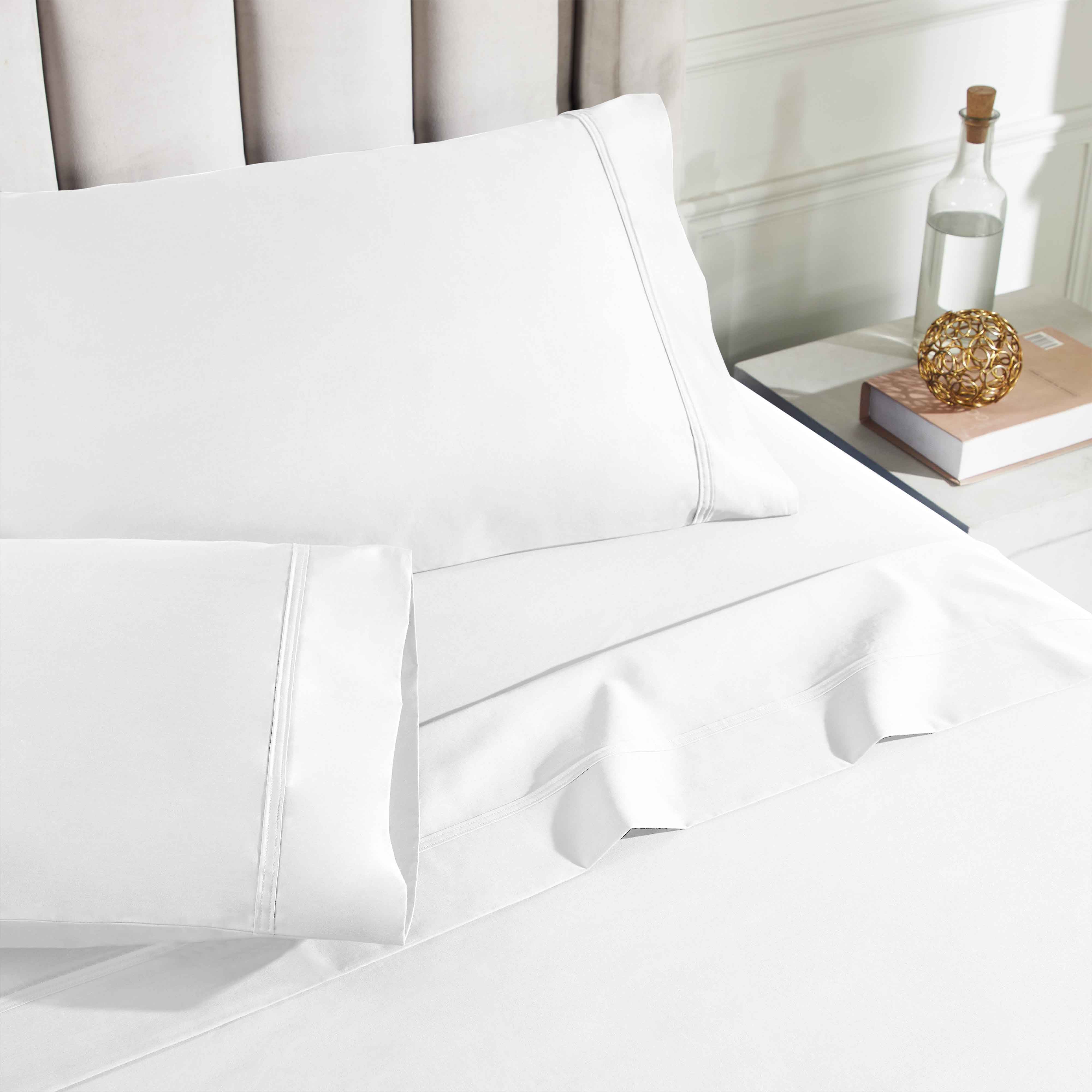 Premium 850 Thread Count 100% Cotton Solid Color Bed Sheet Set - Ultra Soft & Breathable for Comfortable Sleep - Perfect for Master Bedroom, Guest Room & Luxury Hotels