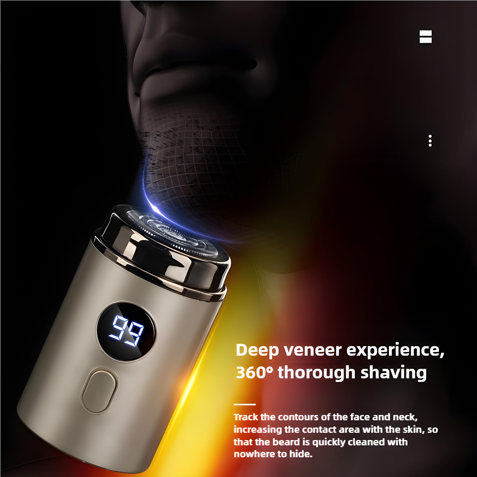 2025 New Mini Electric Shaver for Men - Portable Rechargeable Waterproof Travel Razor | Perfect for Daily Shaving & On-the-Go Grooming | Ideal Gift for Business Trips, Camping & Home Use (Gold)