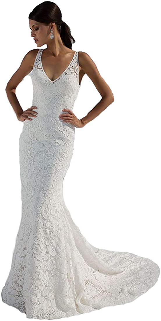 Bohemian Mermaid Wedding Dress for Women – Lace Bridal Gown with Beach Boho Style | Perfect for Beach Weddings, Destination Elopements & Boho-Chic Ceremonies