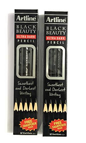 Artline Black Beauty Ultra Dark Pencils - Pack of 2, Extra Smooth Writing for Sketching, Drawing & Professional Artwork | Perfect for Artists, Designers & Students