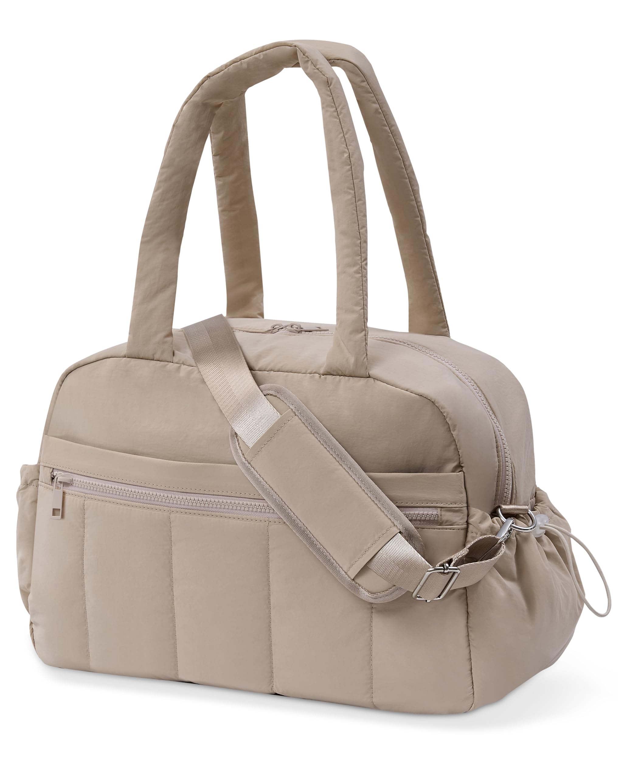 **Puffer Duffle Weekender Bag for Women - Travel, Gym & Hospital Use with Laptop Compartment & Wet Pocket - Airplane Carry-On Approved**    *(Perfect for weekend getaways, gym sessions, hospital visits, and hassle-free air travel!)*