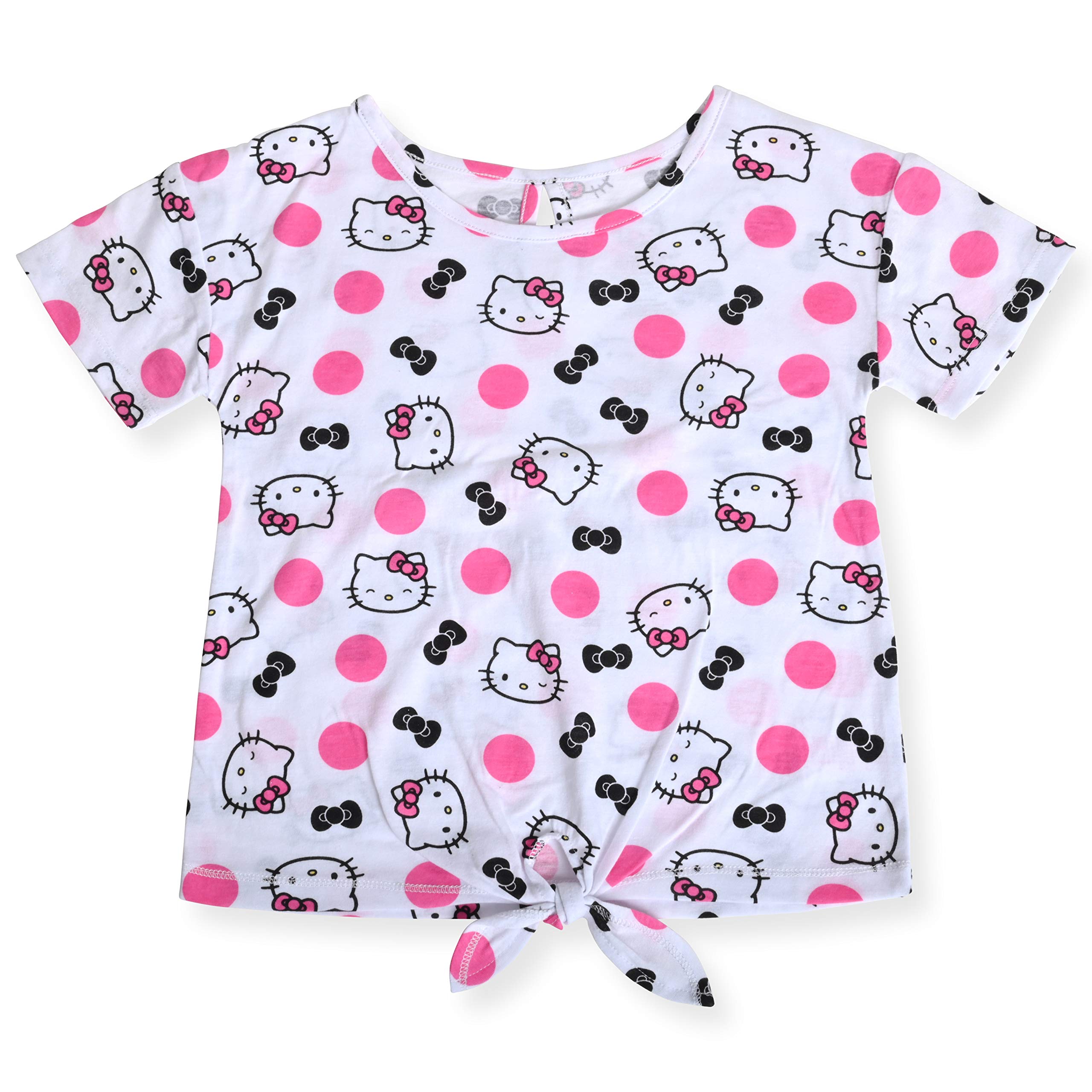 Hello Kitty Girls 2-Piece Fashion Tee and Bike Shorts Set - Cute Graphic T-Shirt with Active Shorts for Girls - Perfect for Playdates, School, and Summer Outfits