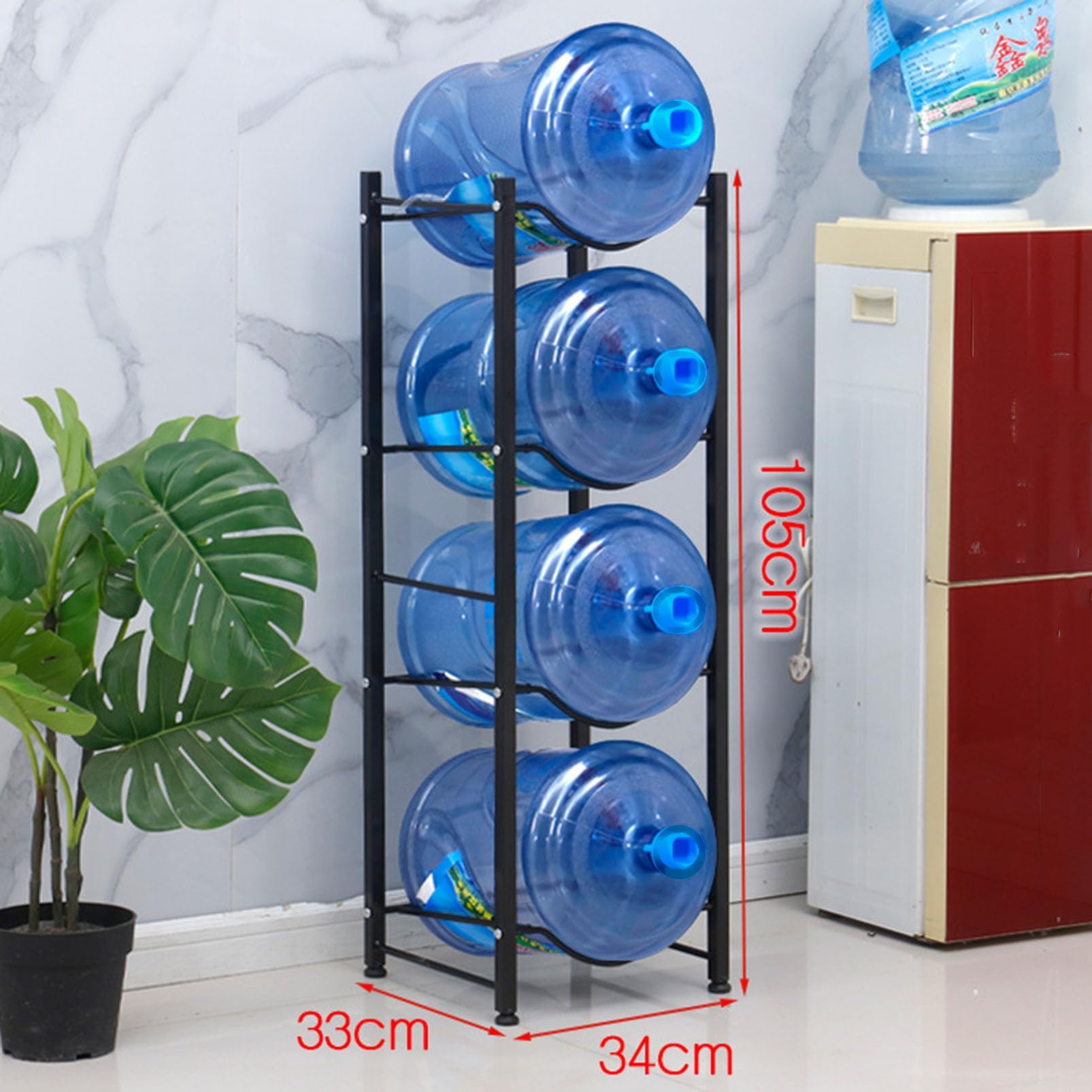 Heavy Duty Stackable Water Jug Holder Rack - Detachable Carbon Steel Water Bottle Storage Organizer for 5 Gallon Jugs | Perfect for Home, Office, Kitchen & Warehouse Use | Space-Saving Water Cooler Accessory (Black)