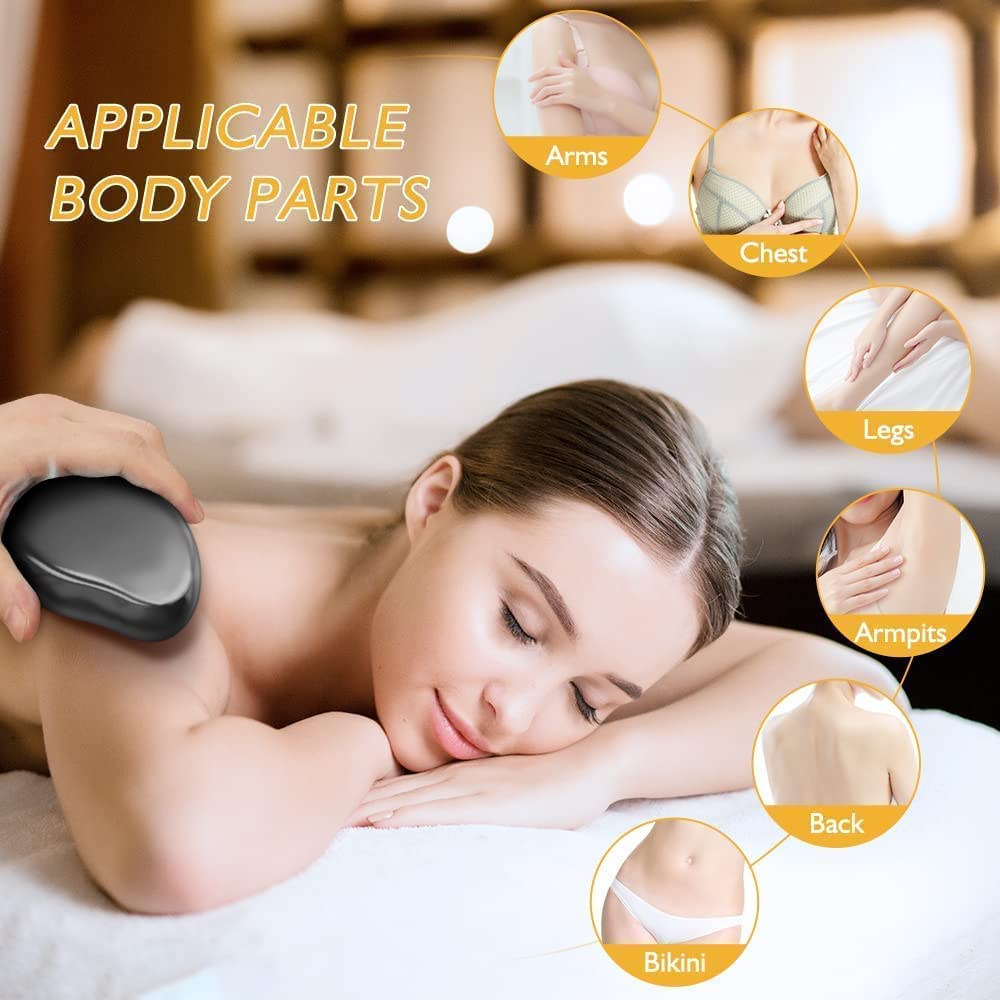 CONSONANTIAM Crystal Hair Remover for Women & Men - Painless Hair Removal Stone for Arms, Legs & Back - Reusable & Eco-Friendly Hair Eraser (Multicolor) - Perfect for Smooth Skin at Home, Salon & Travel